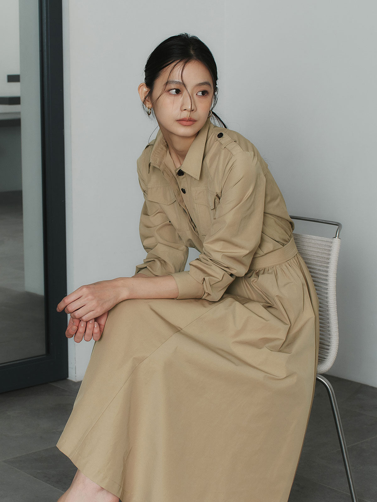 トレンチライクフレアワンピース