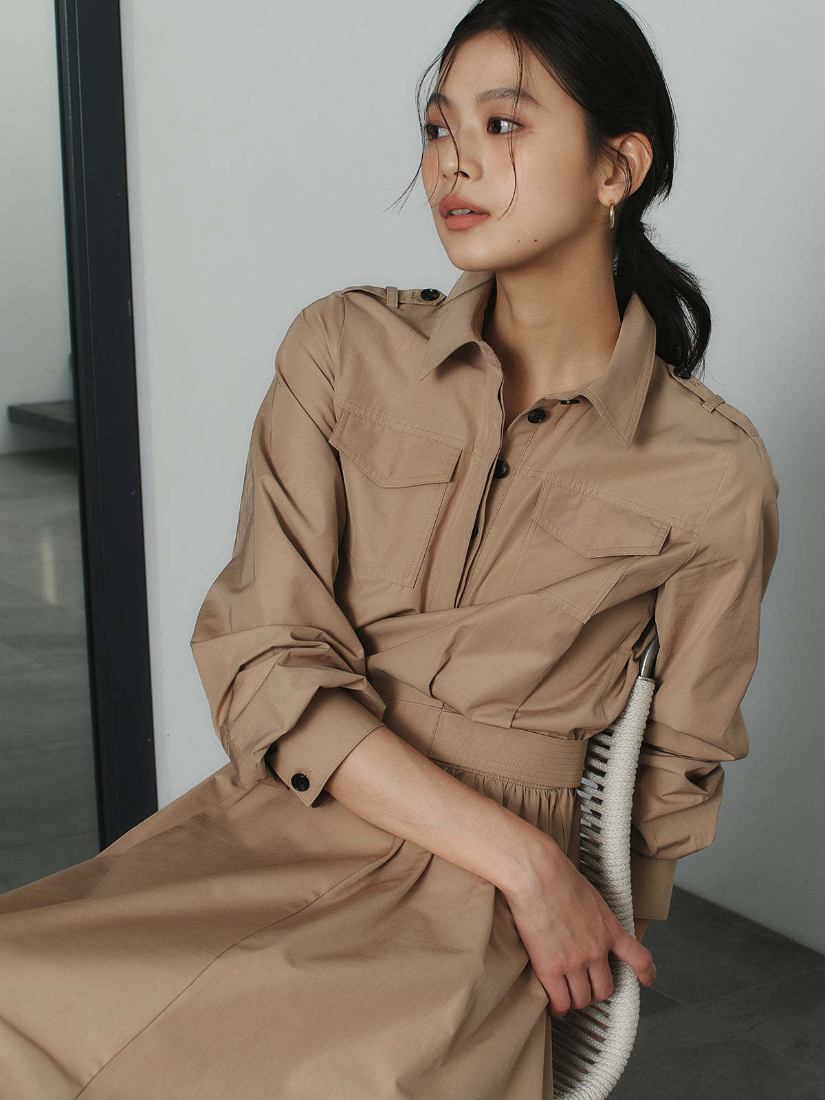 トレンチライクフレアワンピース