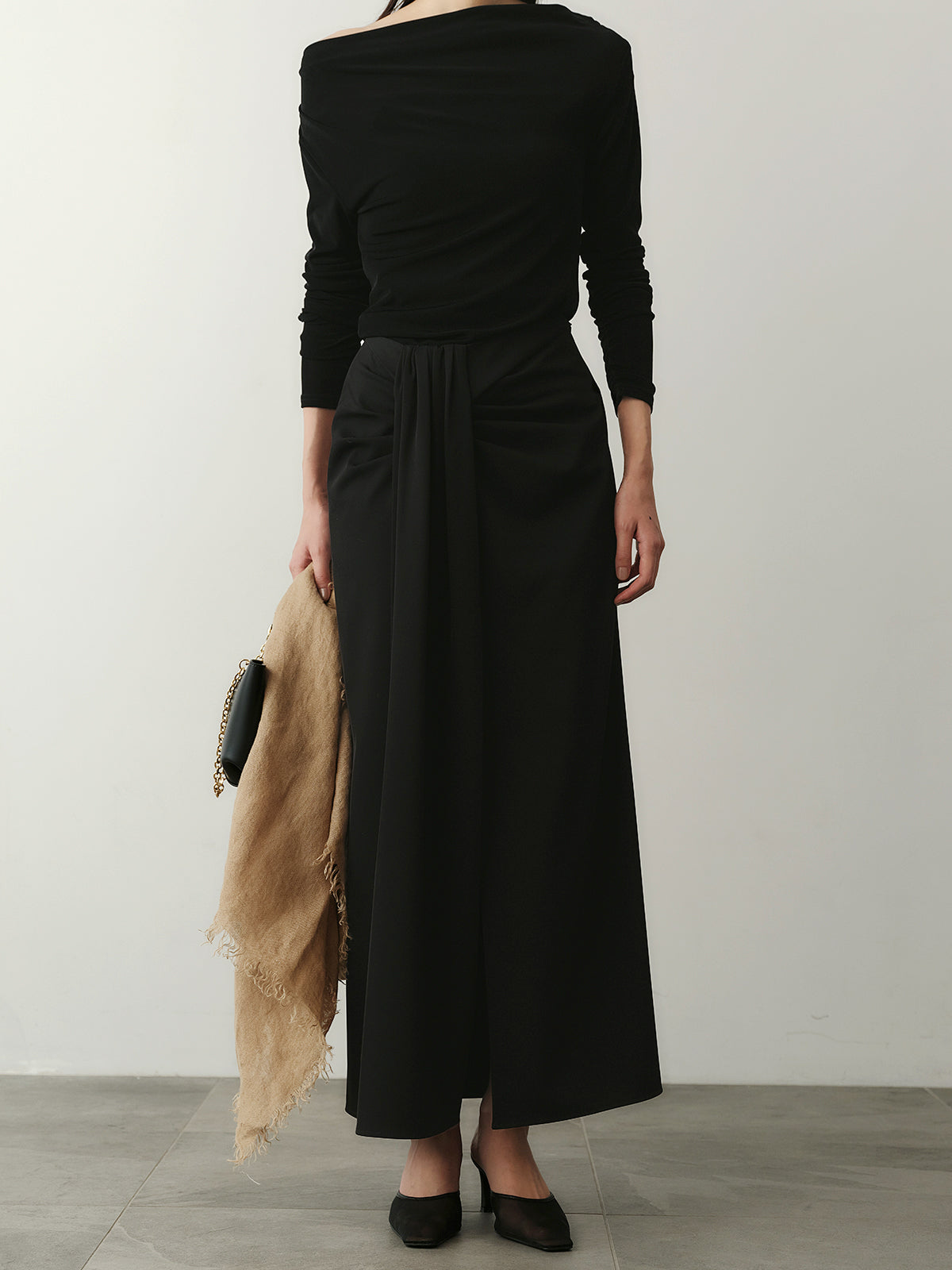 ドレープディティールスカート