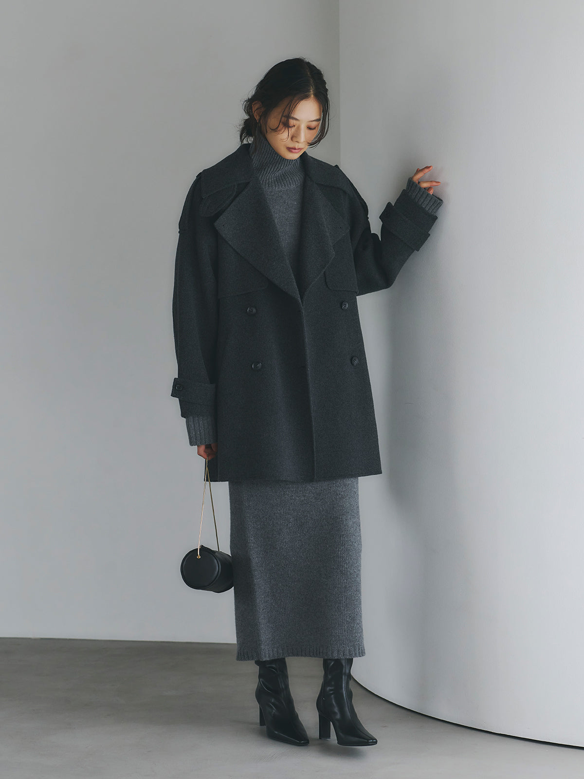 HAMILTON 울 캐시미어 터틀넥 풀오버