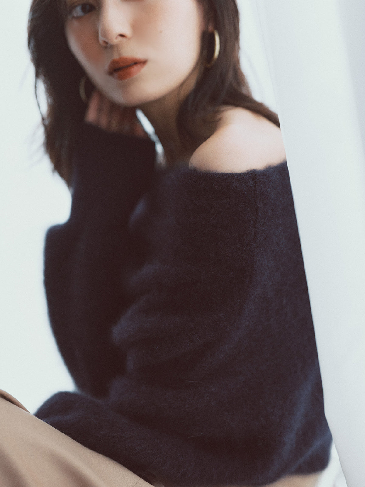 ラクーンフォックスオフショルニットプルオーバー