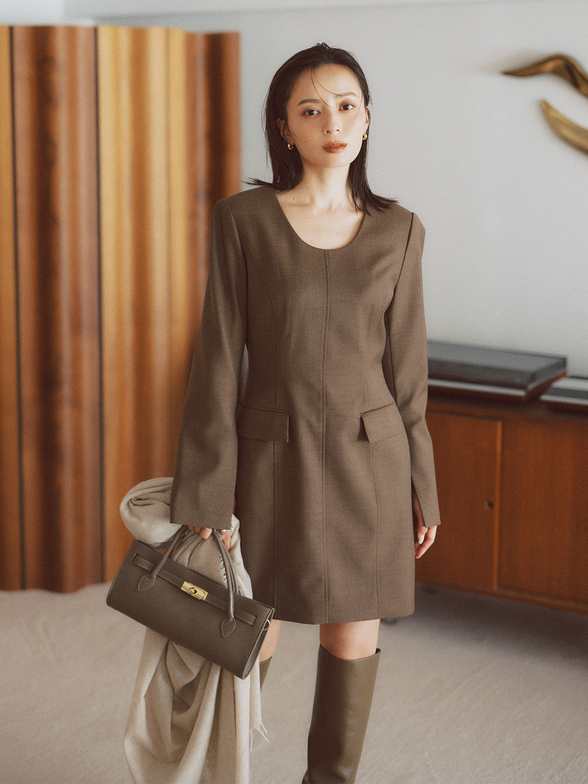 【ASAUCE MELER】ファインラムエアリーソリッドウールストール