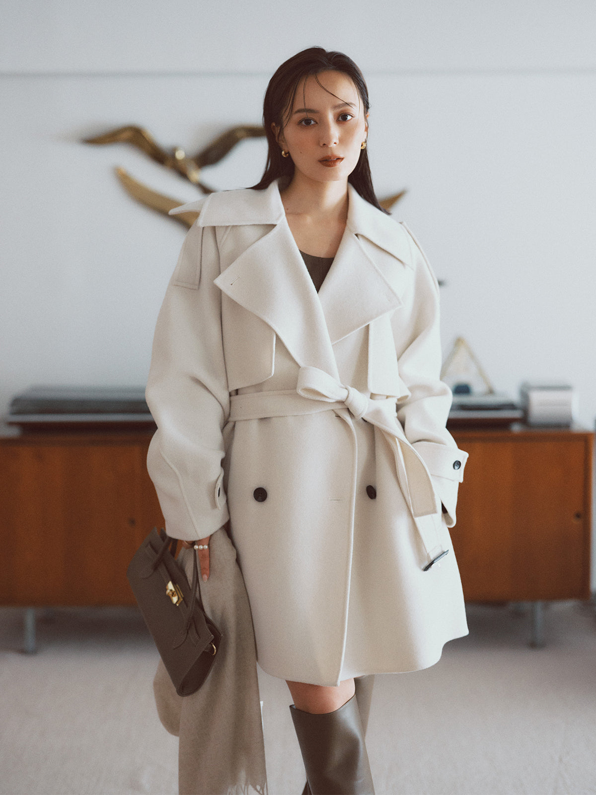 リバーウールミドルトレンチコート