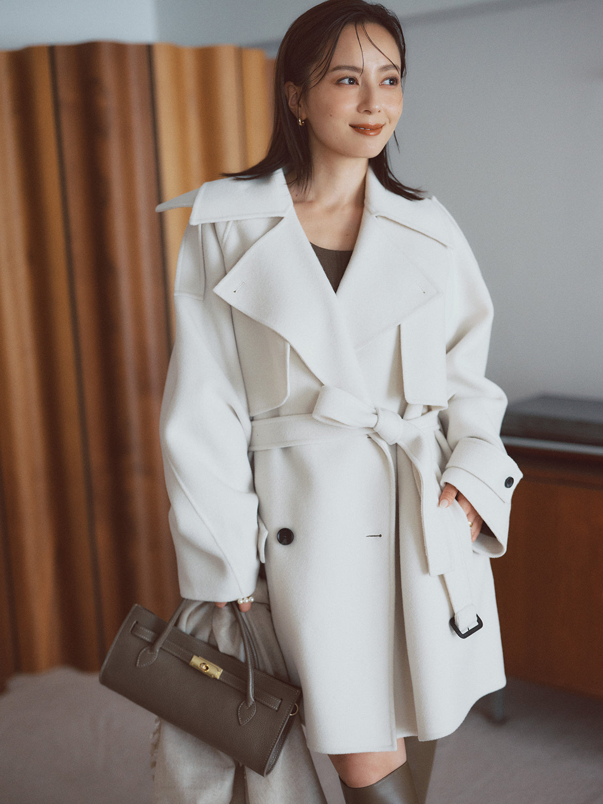 リバーウールミドルトレンチコート