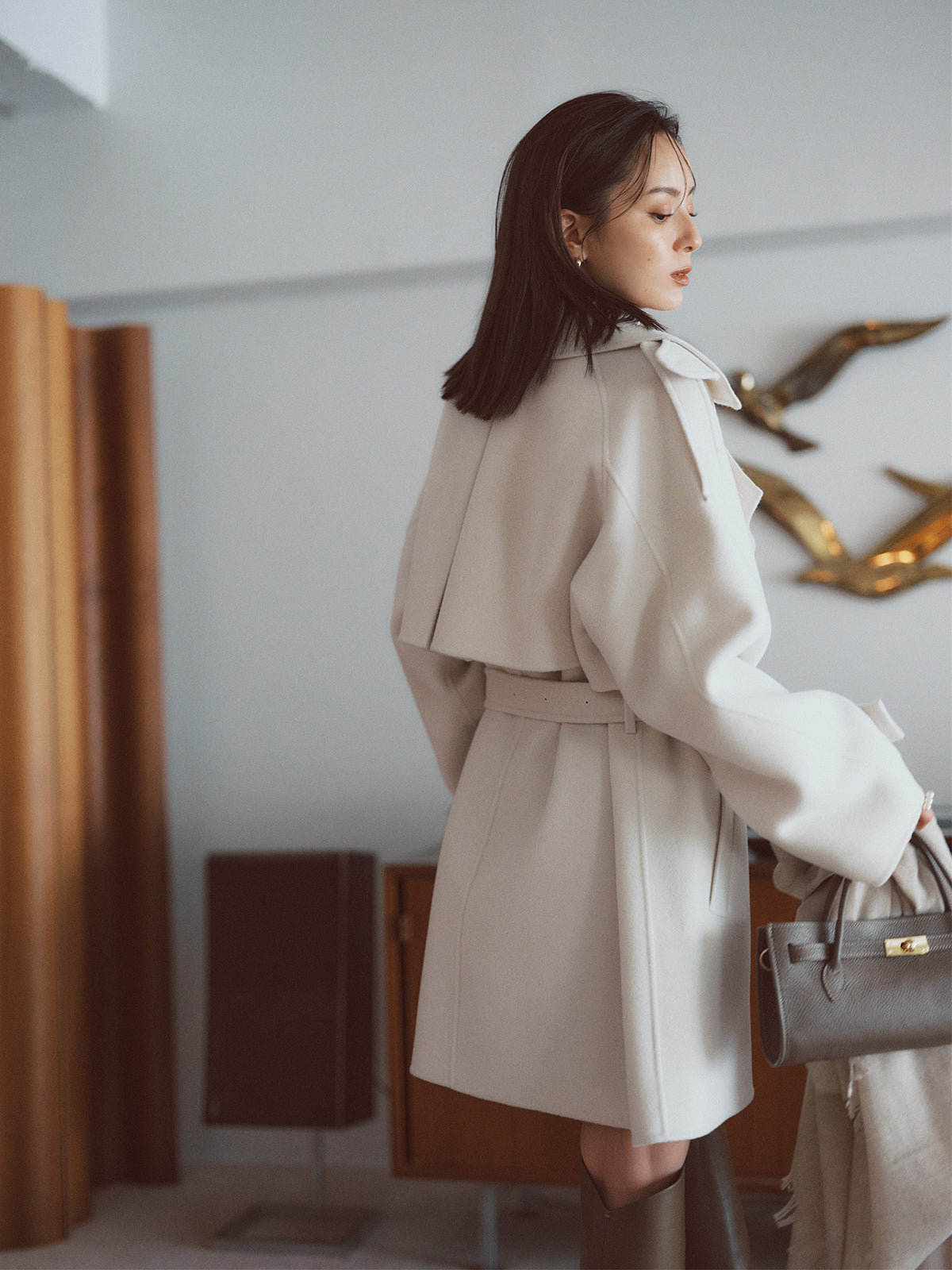 リバーウールミドルトレンチコート