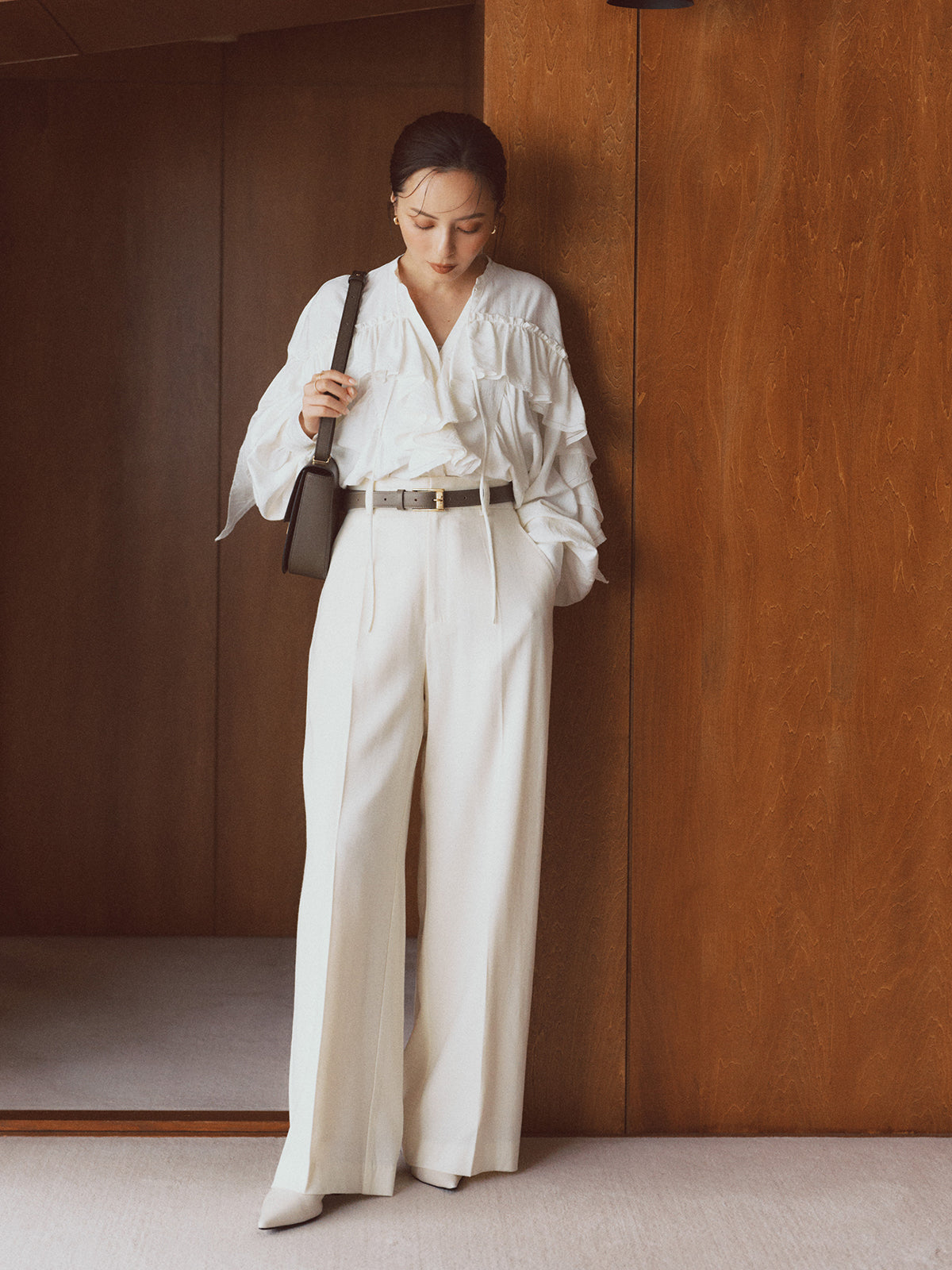 Wrinkle Ruffle Blouse