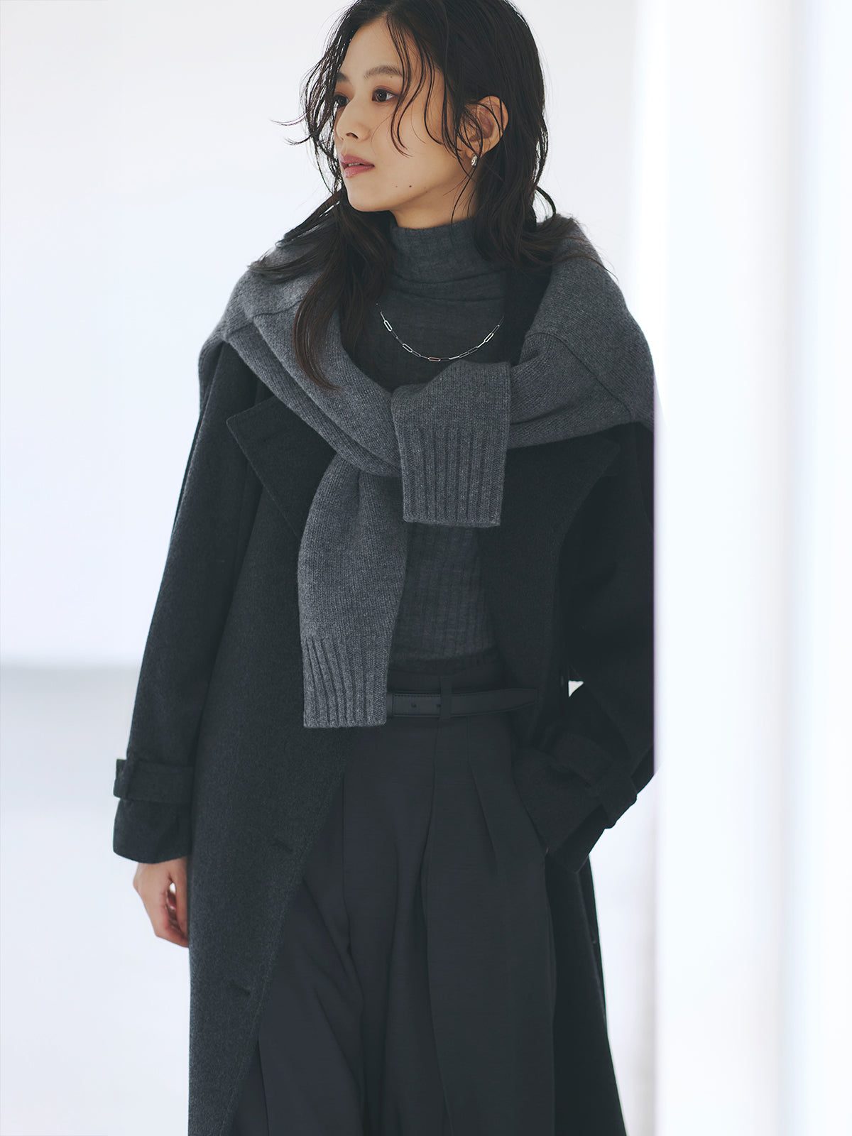 カシミヤ100シアータートルネックプルオーバー