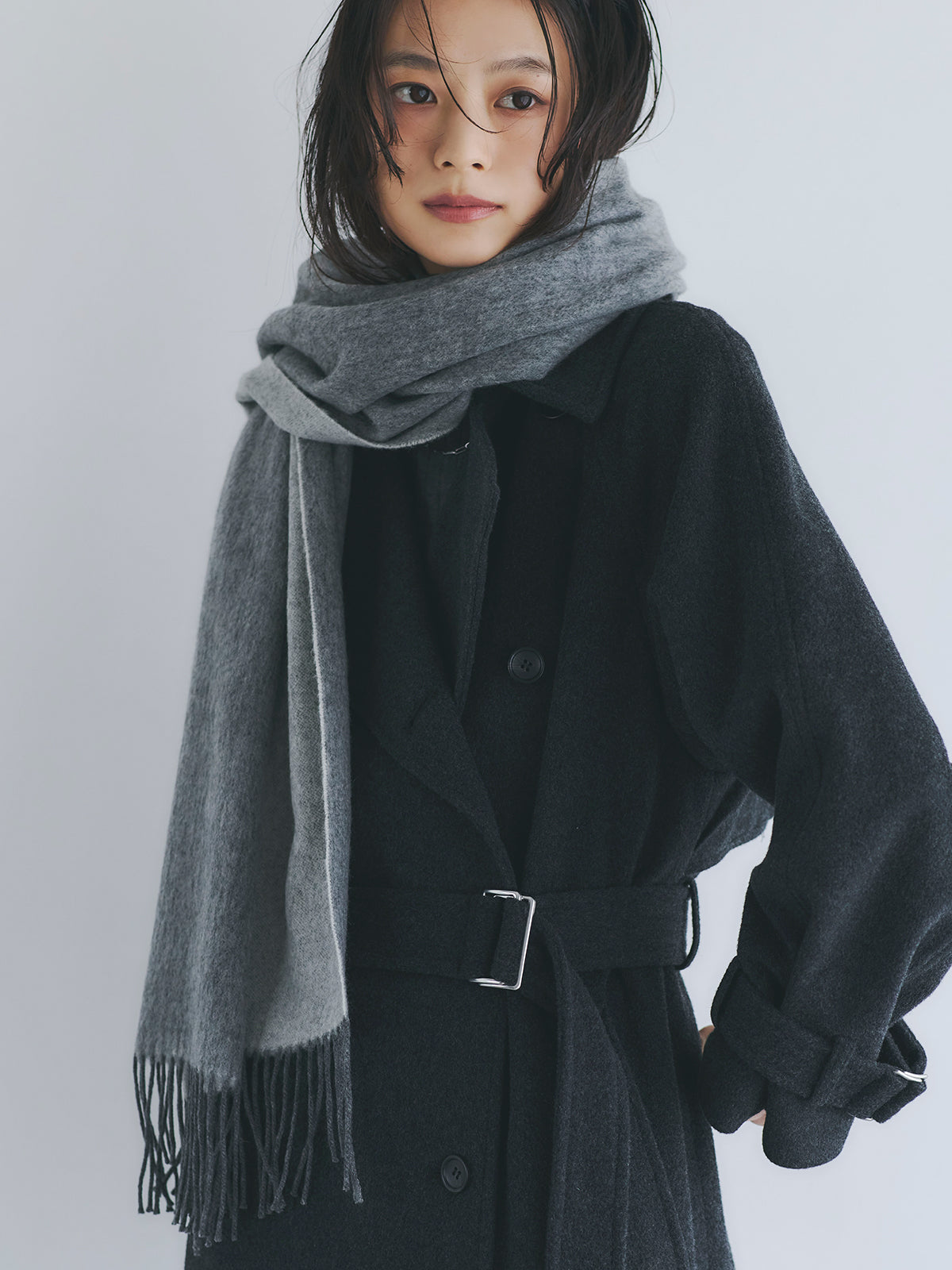 ダブルフェイスウールストール