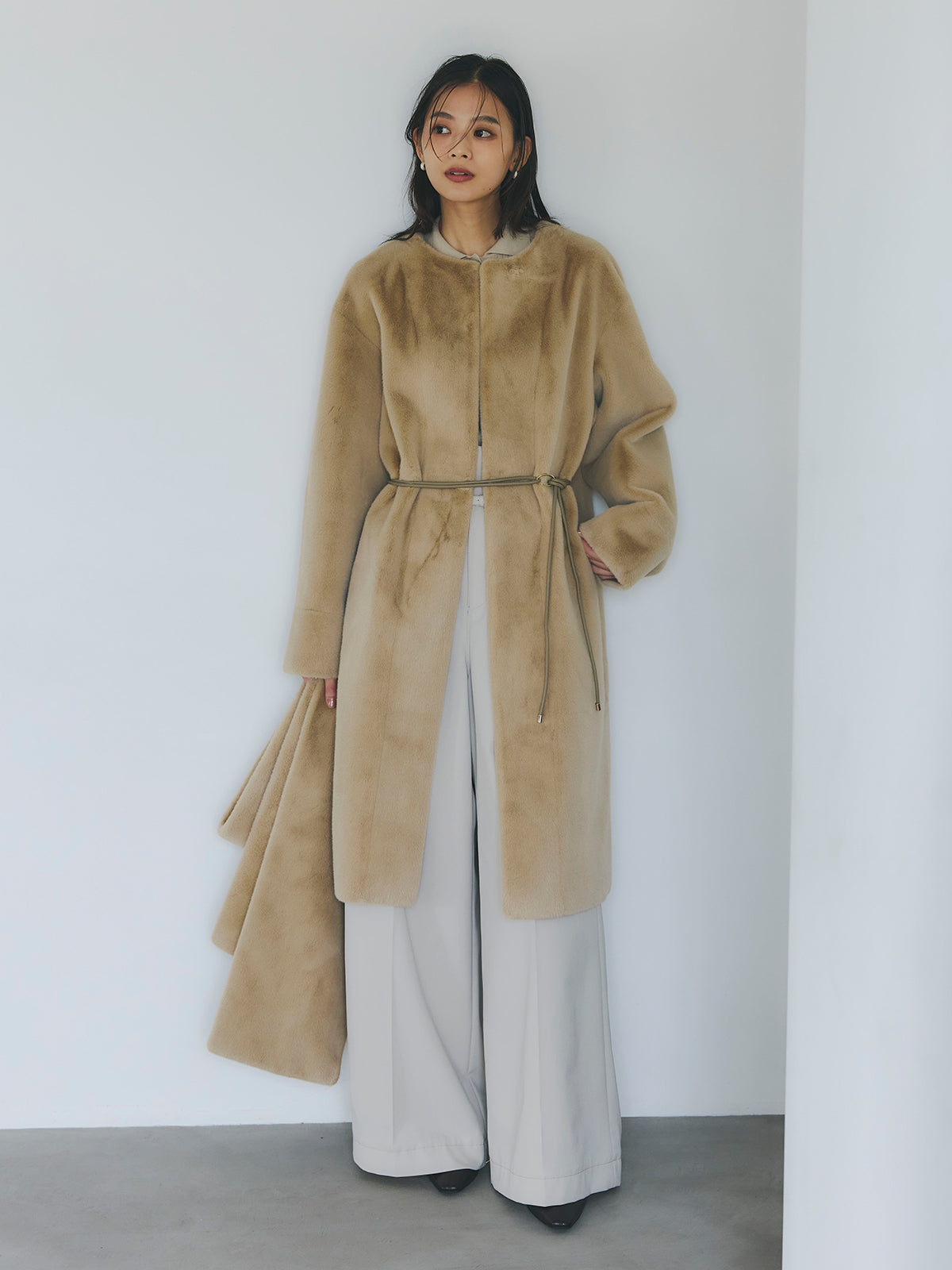 カシミヤ100ニットシャツカーディガン