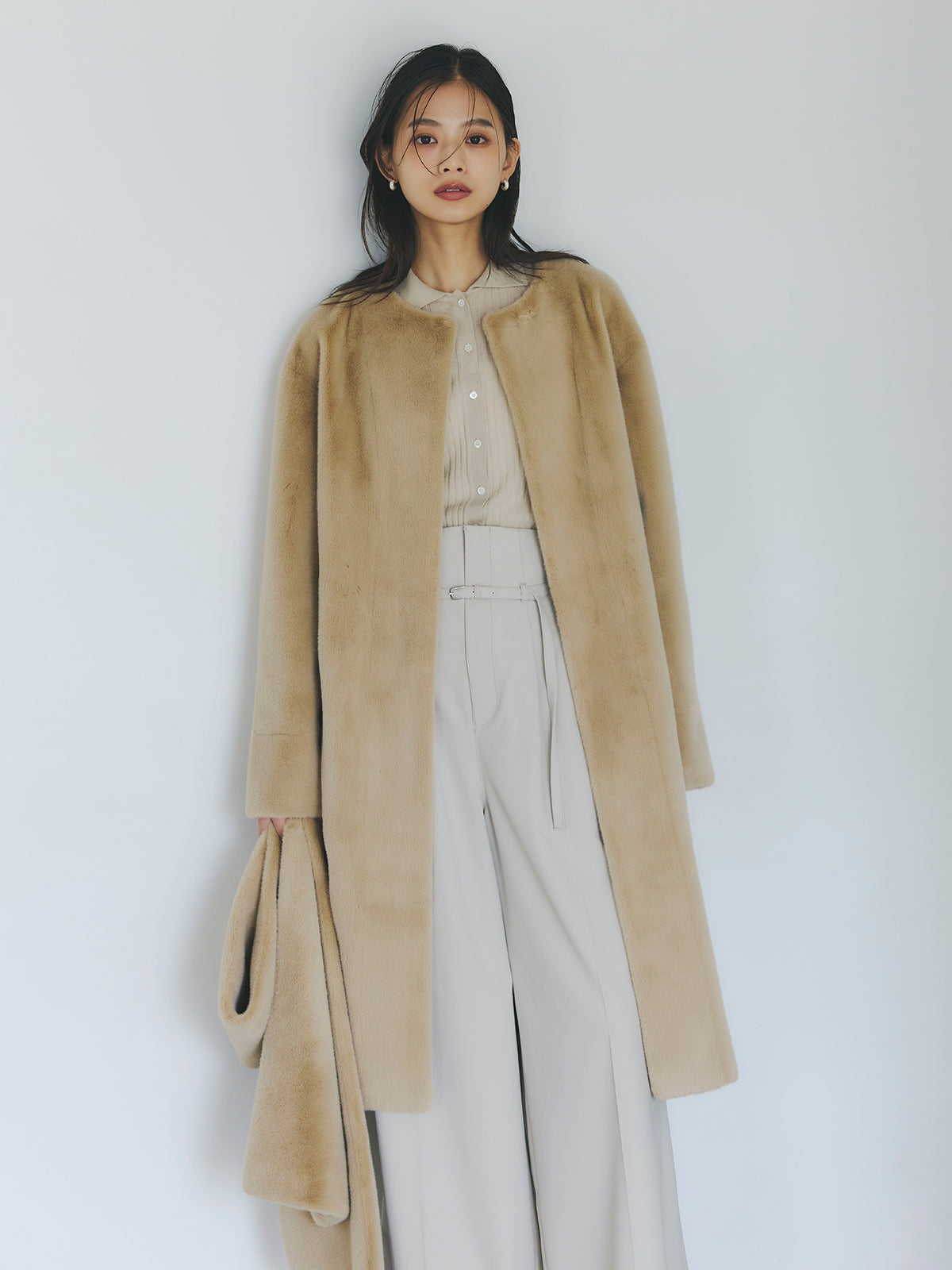 カシミヤ100ニットシャツカーディガン