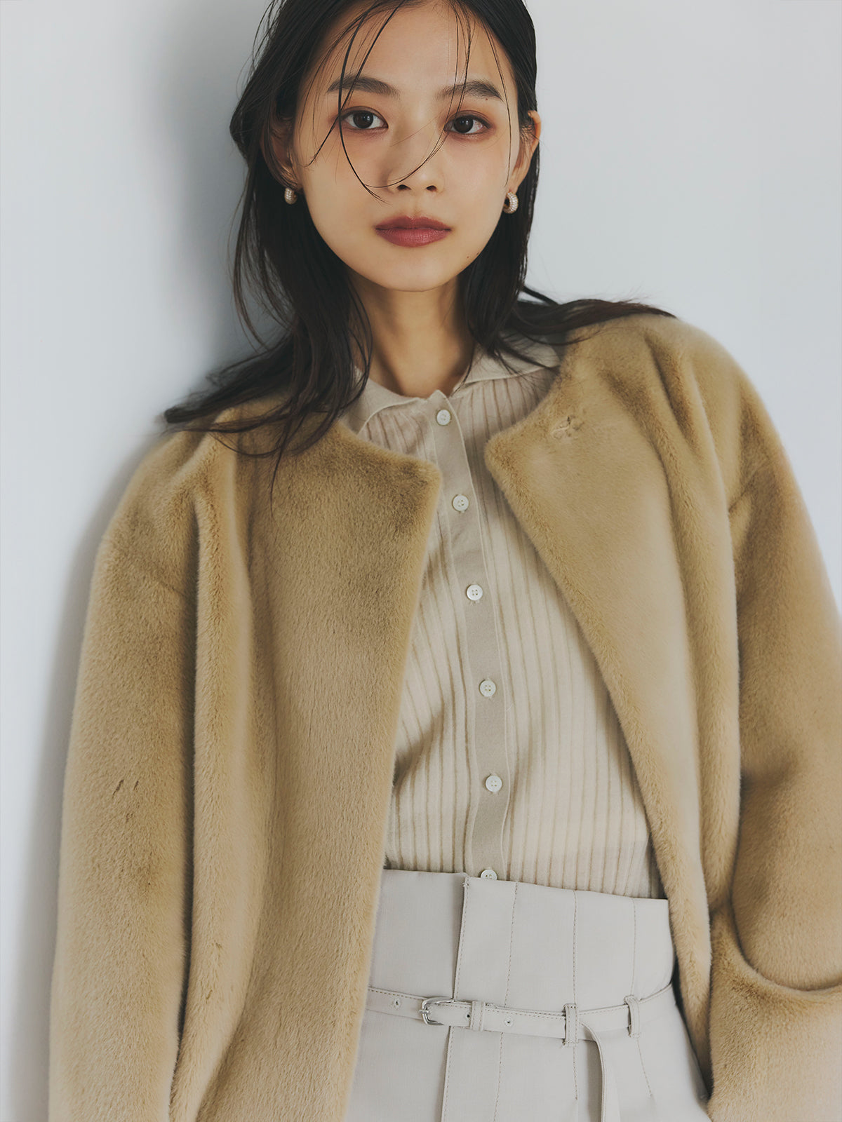 カシミヤ100ニットシャツカーディガン