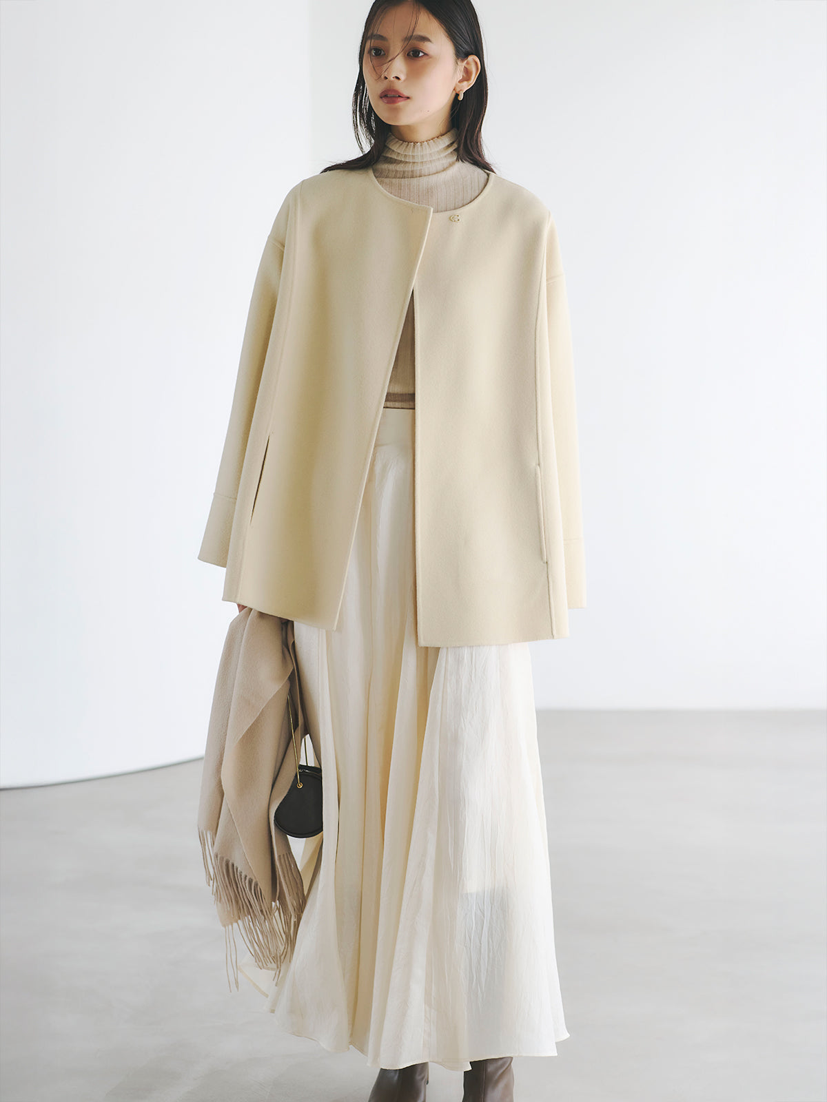 カシミヤ100シアータートルネックプルオーバー