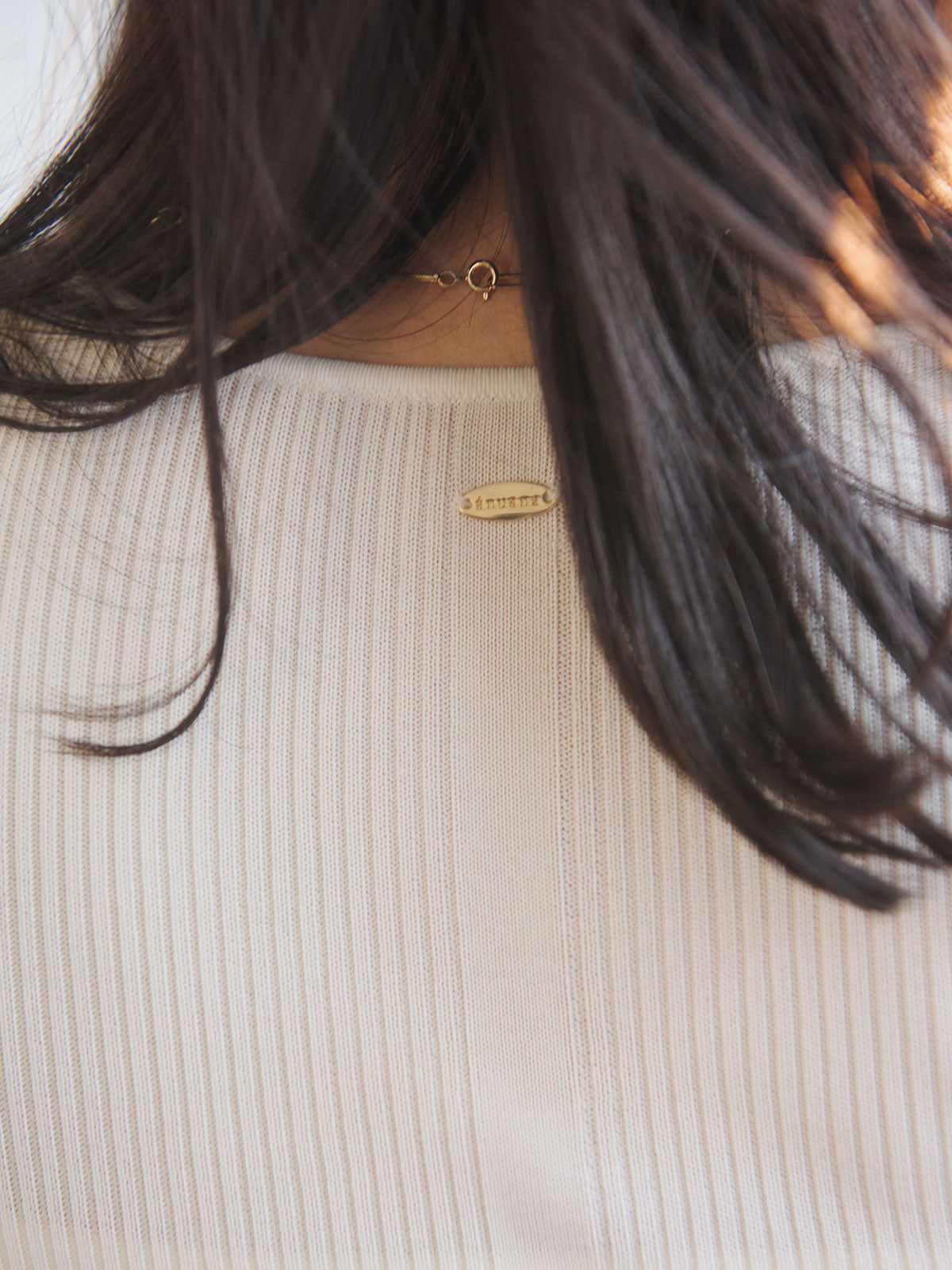 リュクスビスコースリブニットプルオーバー