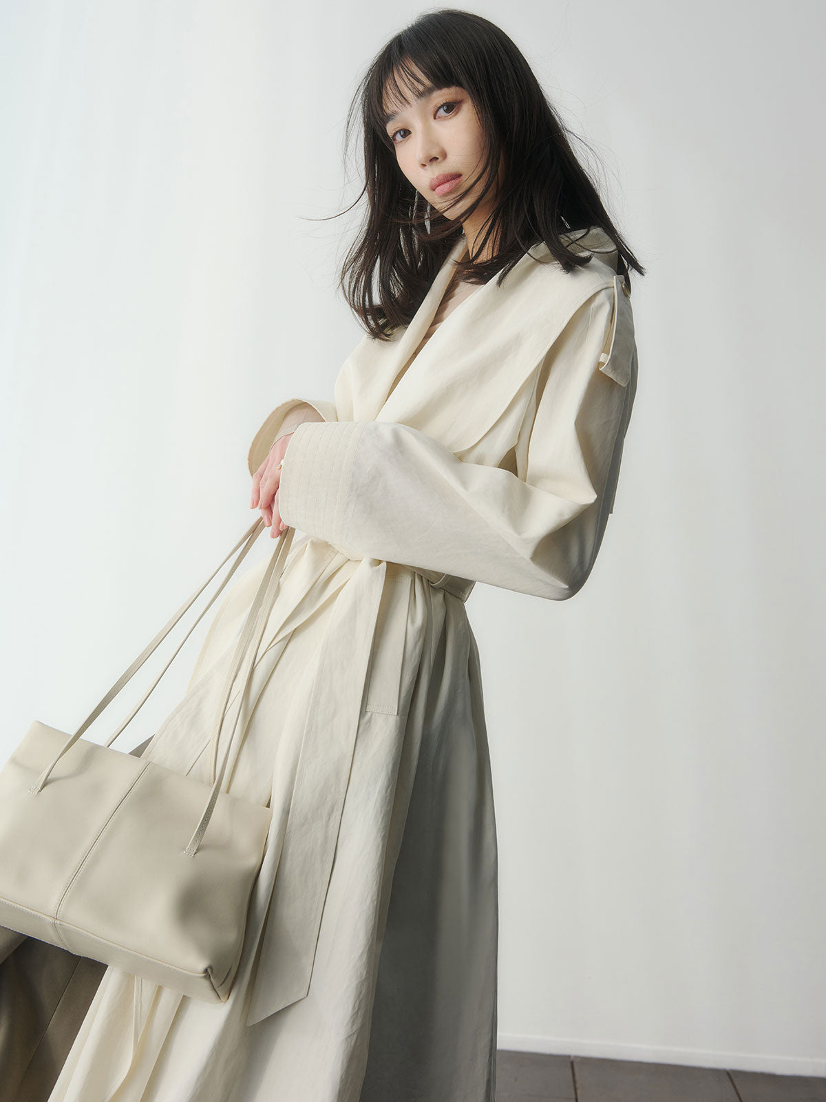 ボリュームショールカラーコート