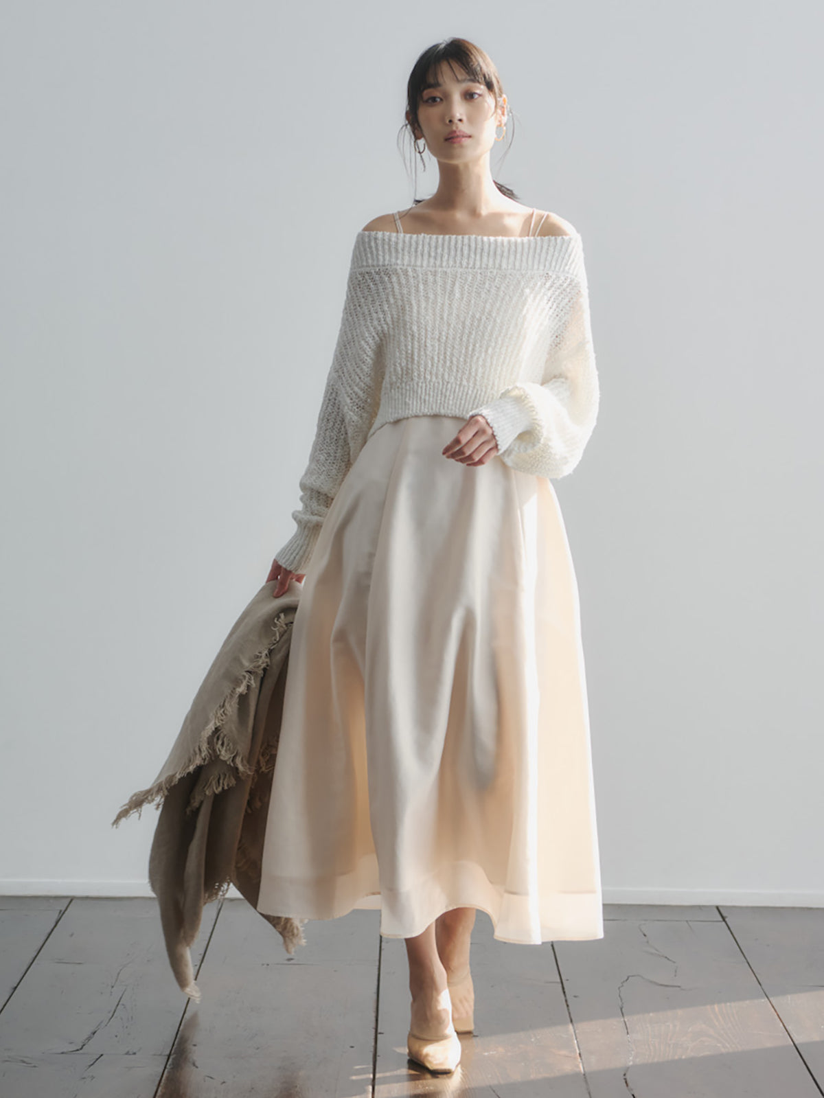 ニットレイヤードキャミワンピース