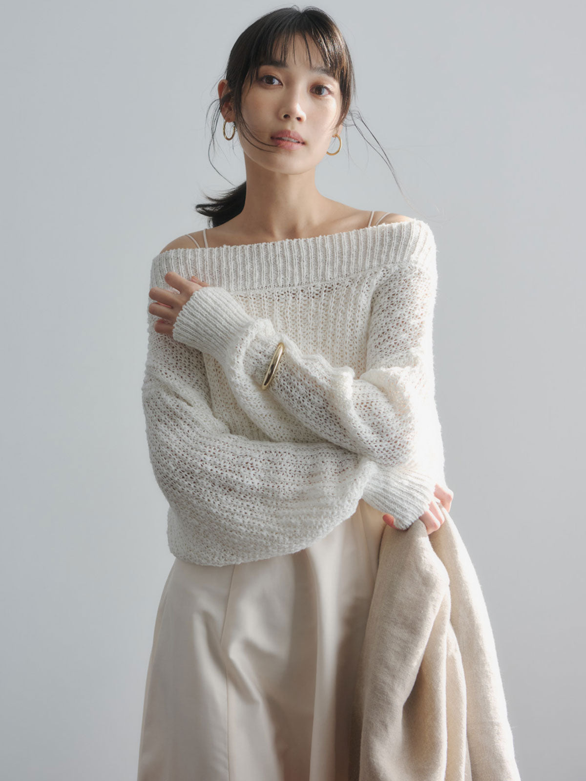 ニットレイヤードキャミワンピース