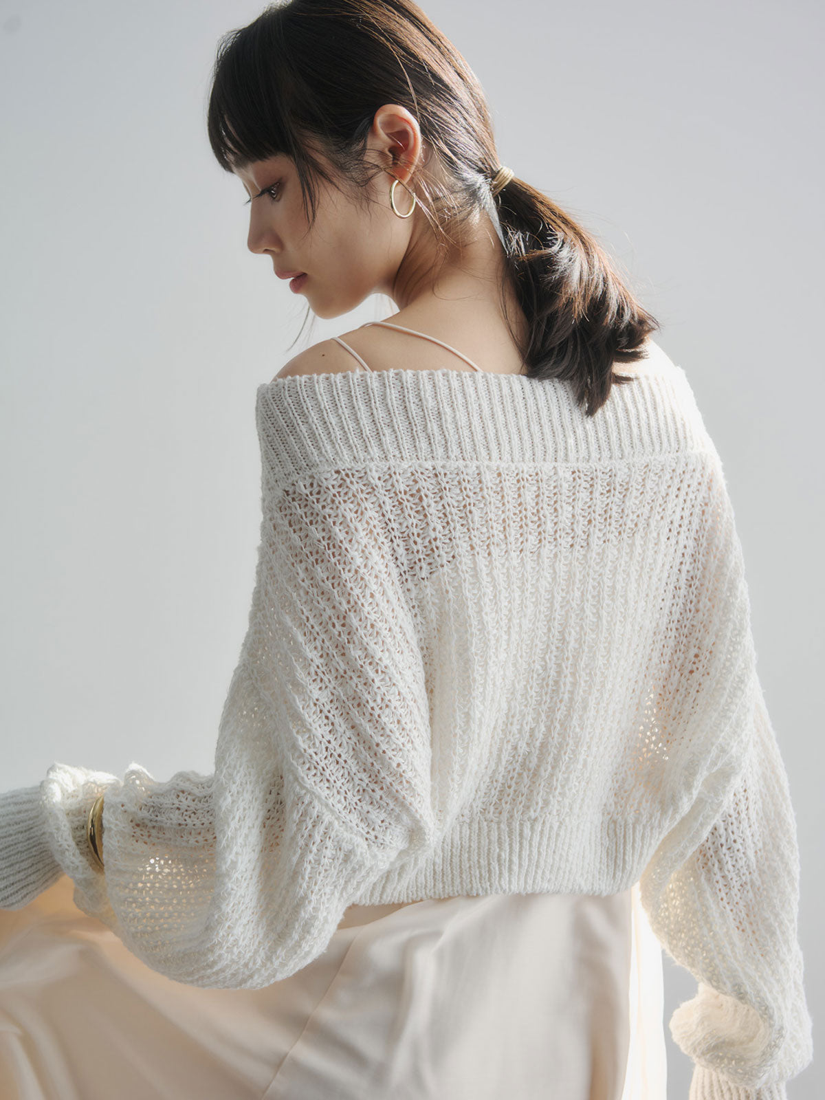 ニットレイヤードキャミワンピース