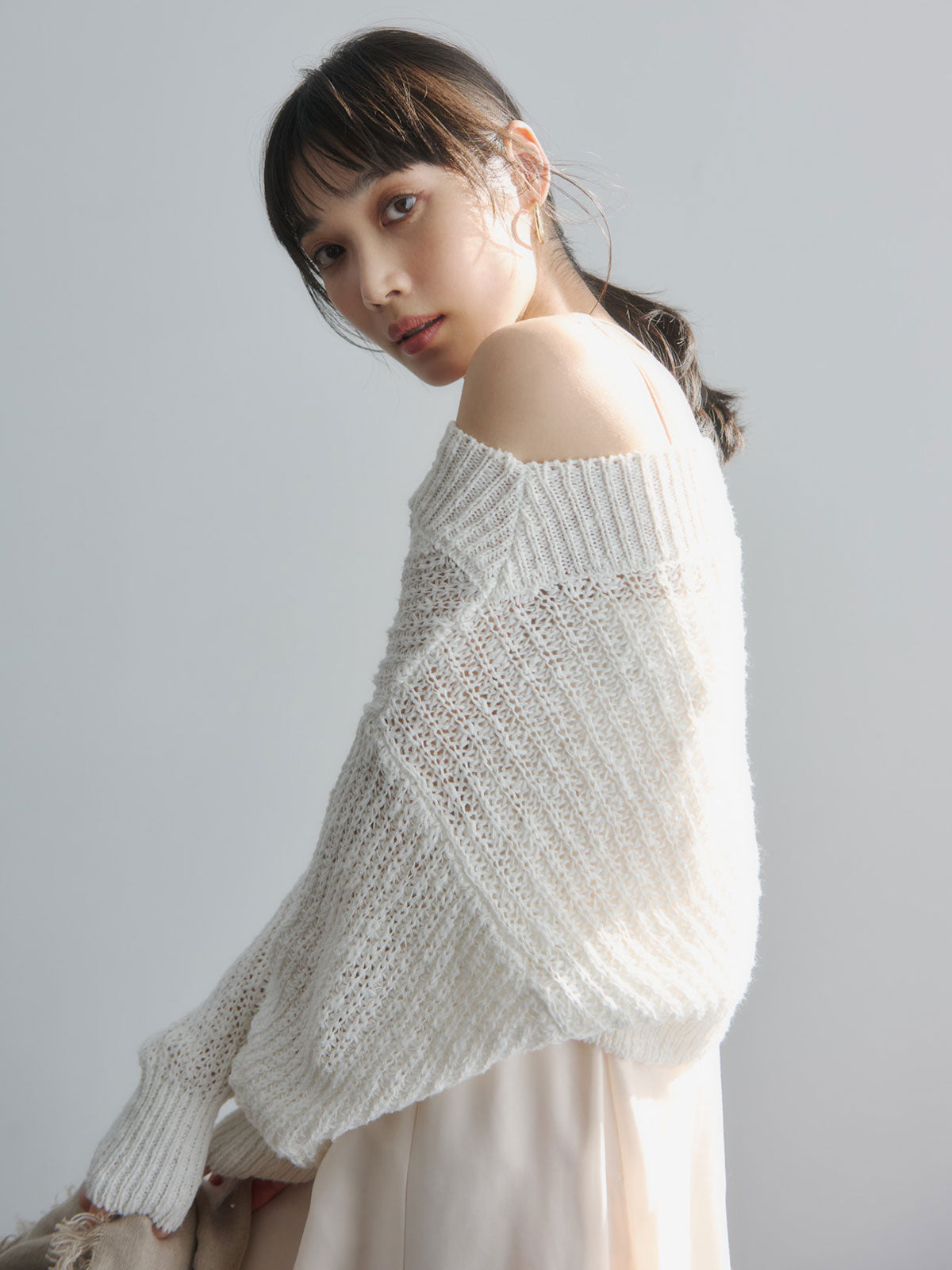 ニットレイヤードキャミワンピース