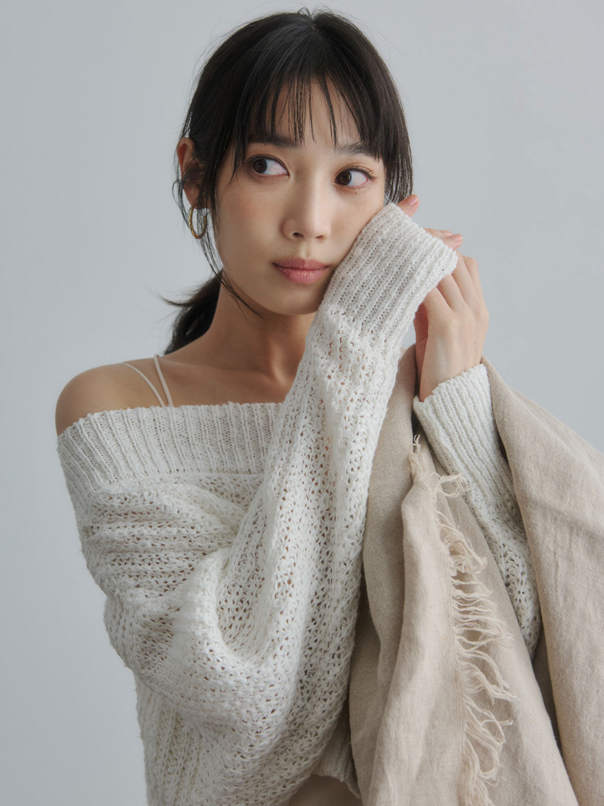 ニットレイヤードキャミワンピース