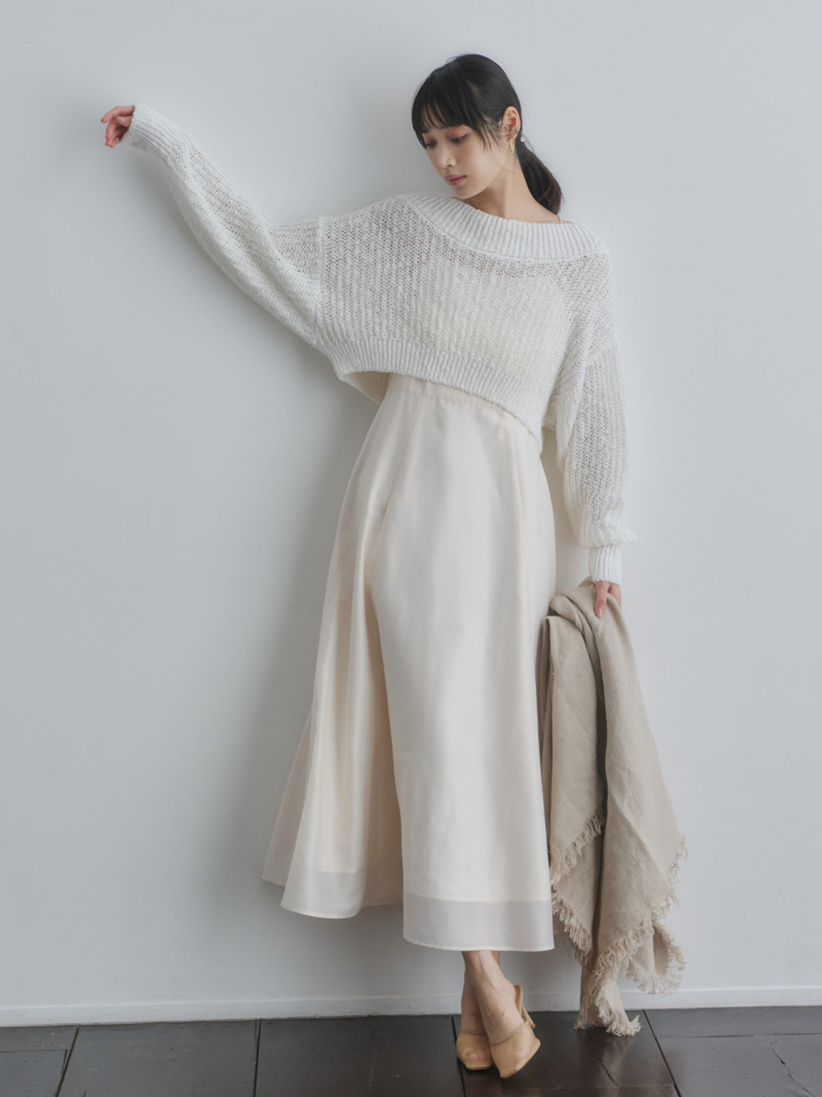 ニットレイヤードキャミワンピース