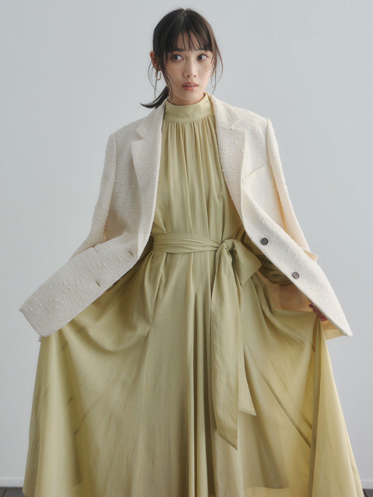 キュプラコットンワンピース