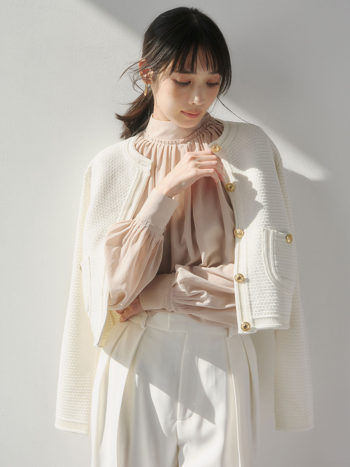 ダブルサテンテーパードパンツ