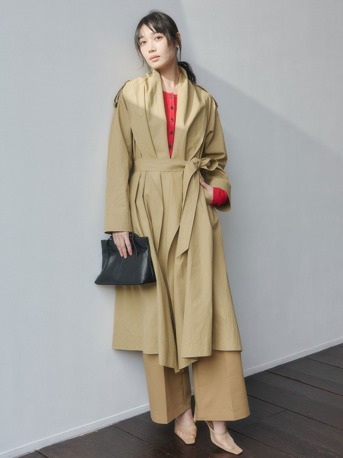 ボリュームショールカラーコート