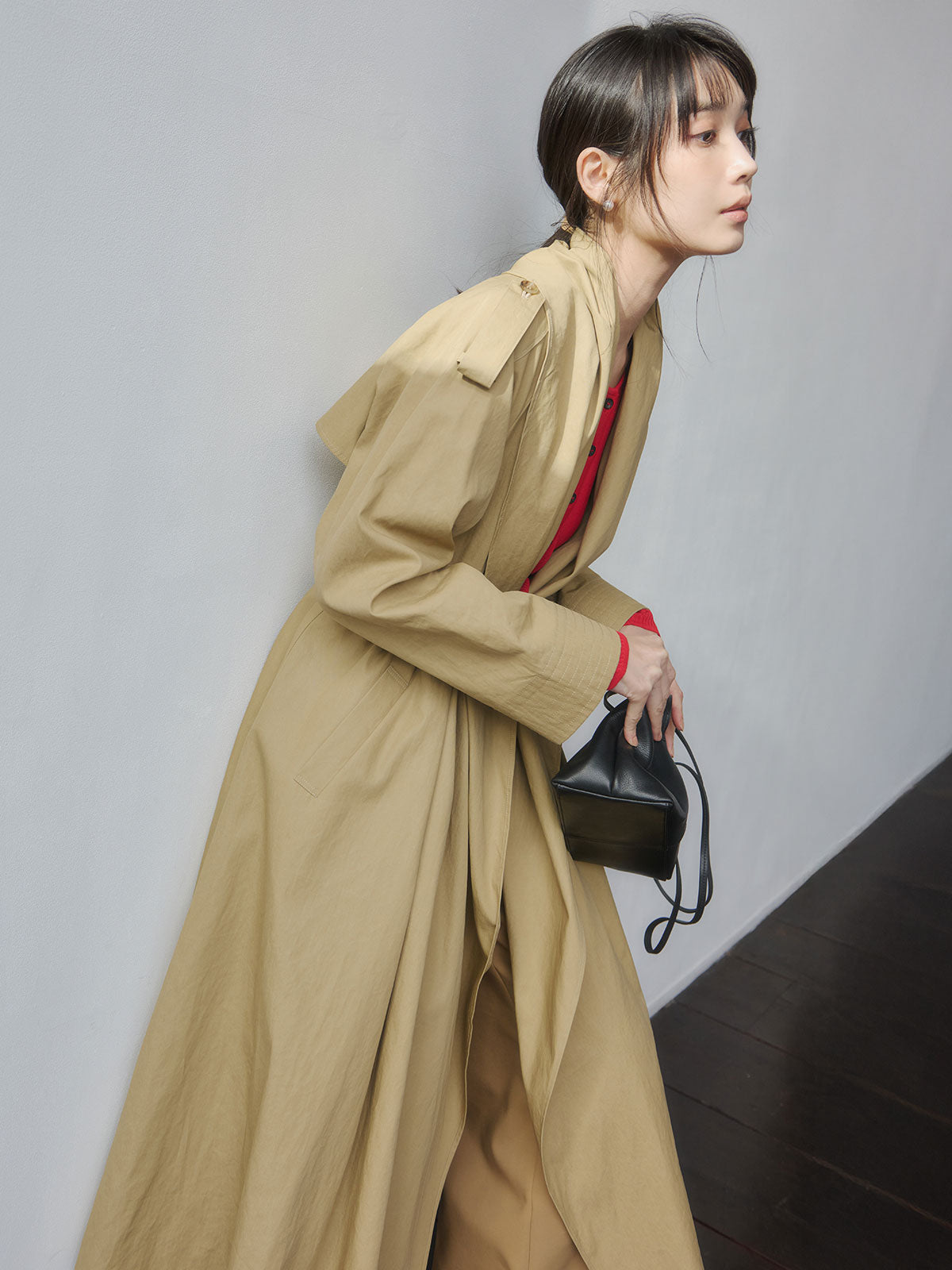 ボリュームショールカラーコート