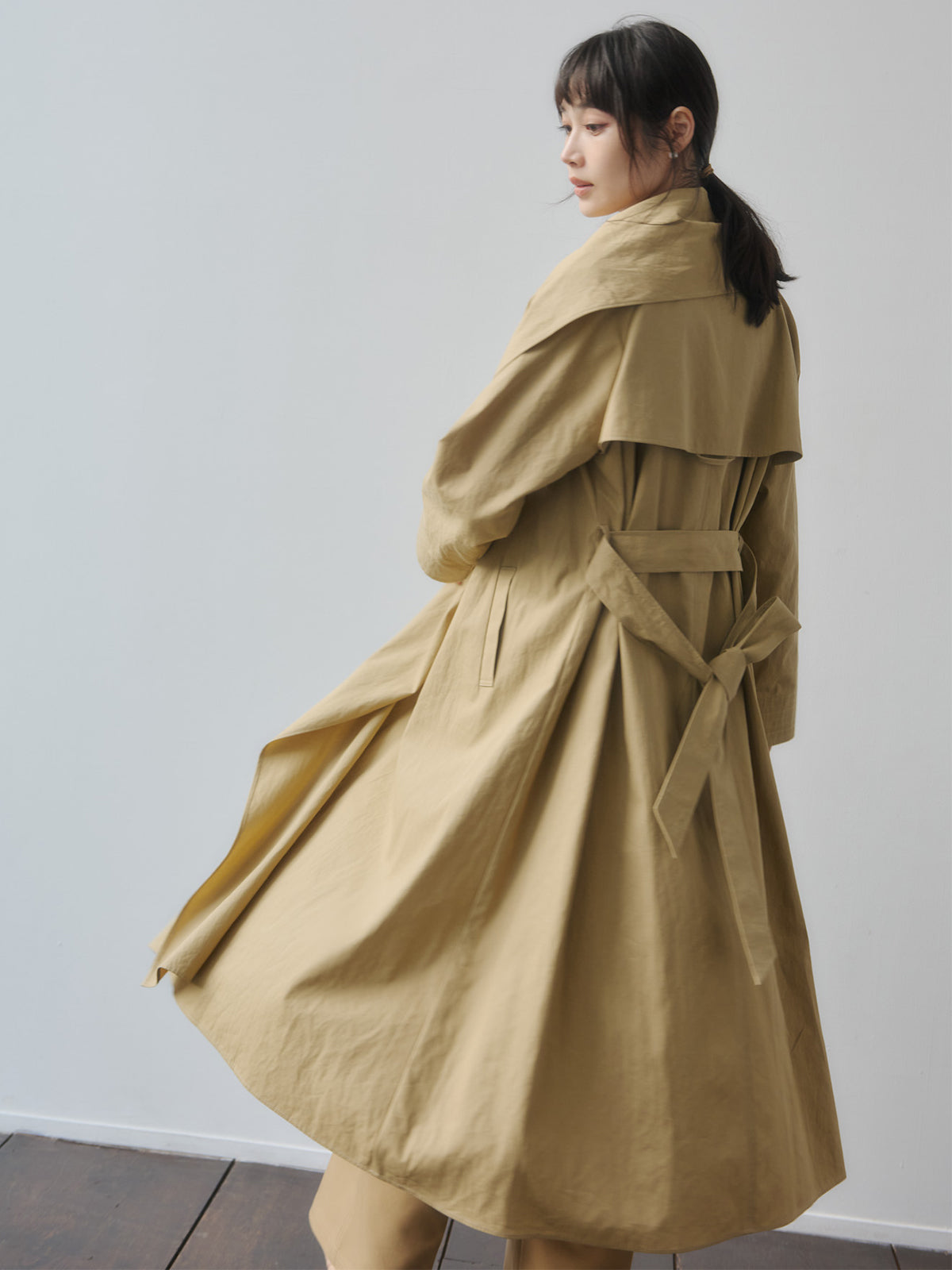 ボリュームショールカラーコート