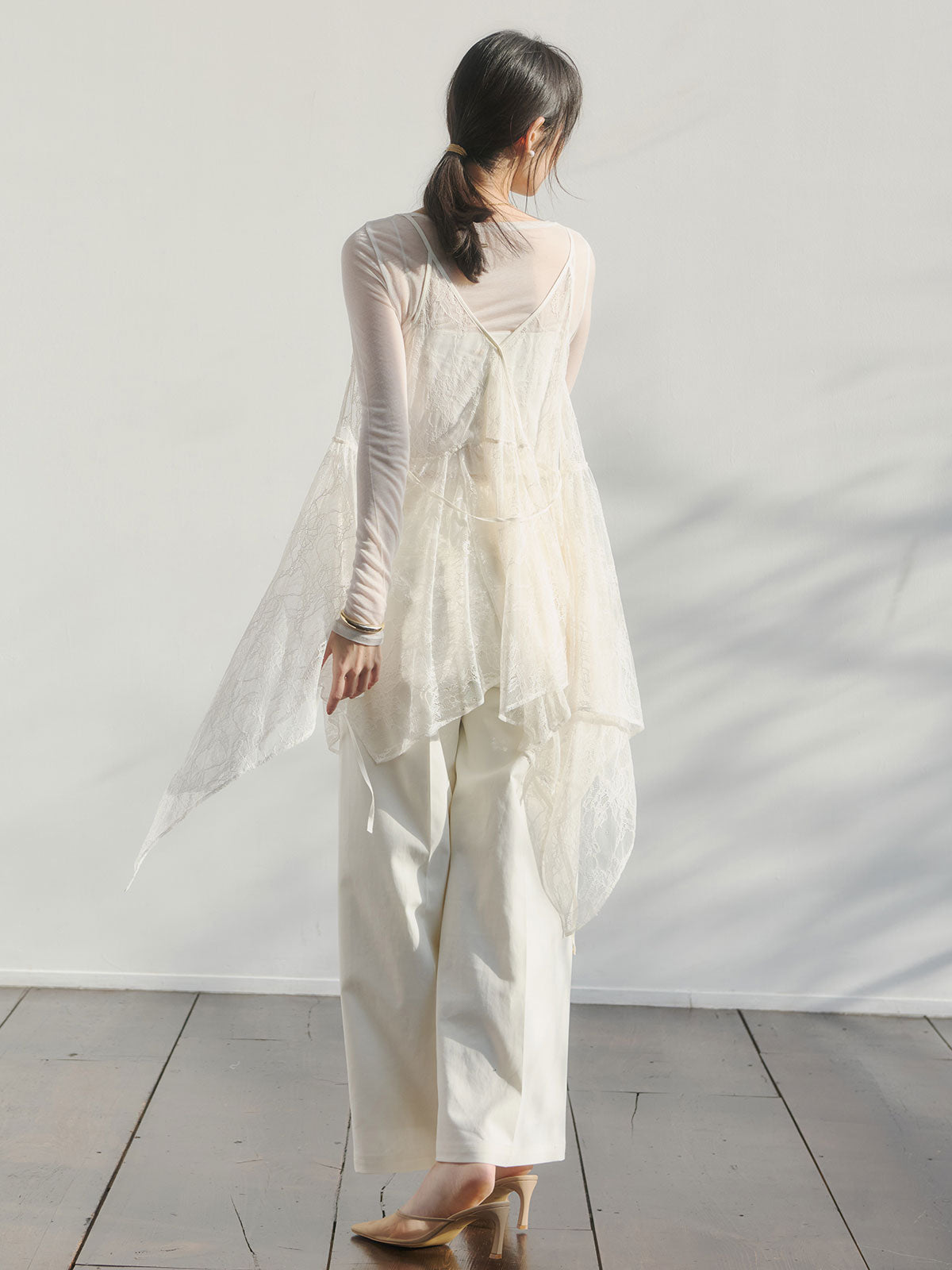 コットンクロスワイドパンツ