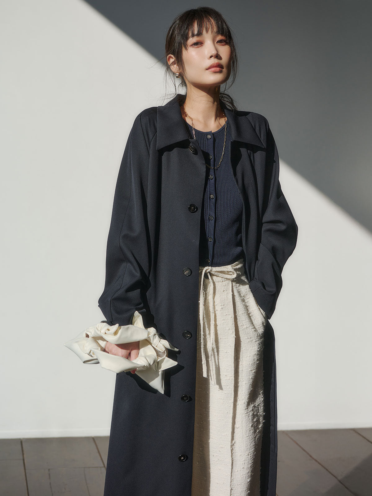 リュクスビスコースリブニットカーディガン