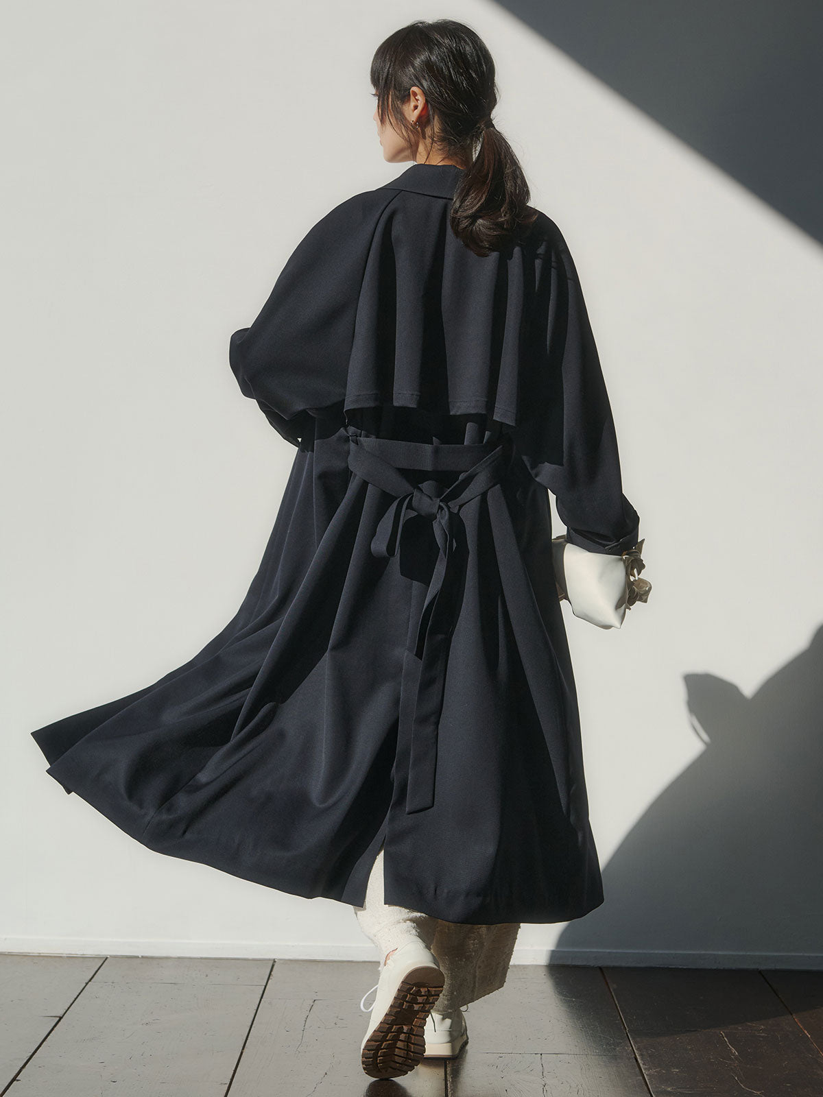 ウールステンカラーロングコート