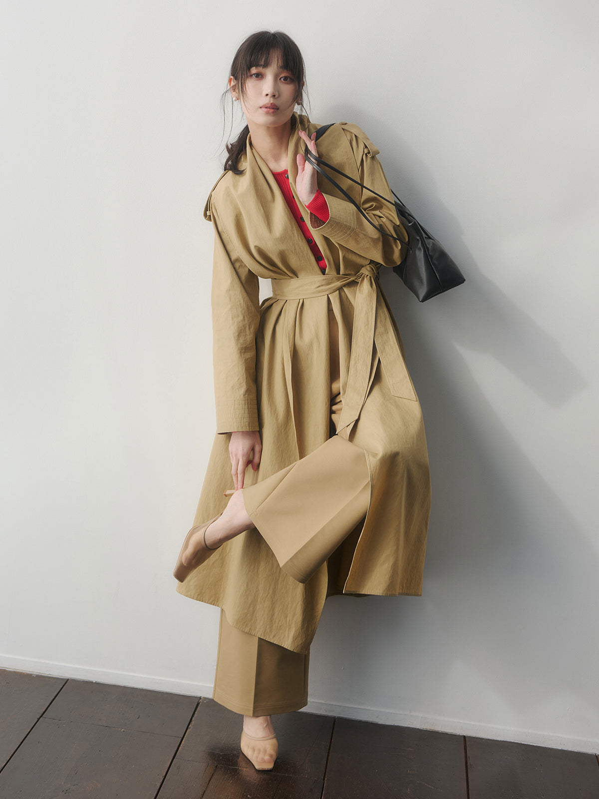 コットンクロスワイドパンツ