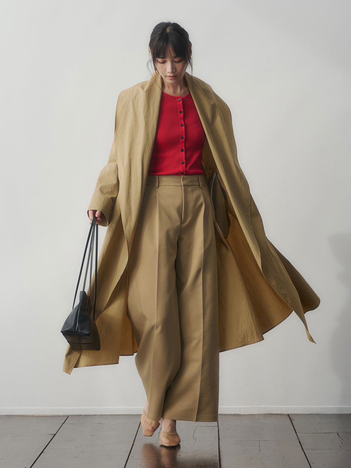 コットンクロスワイドパンツ