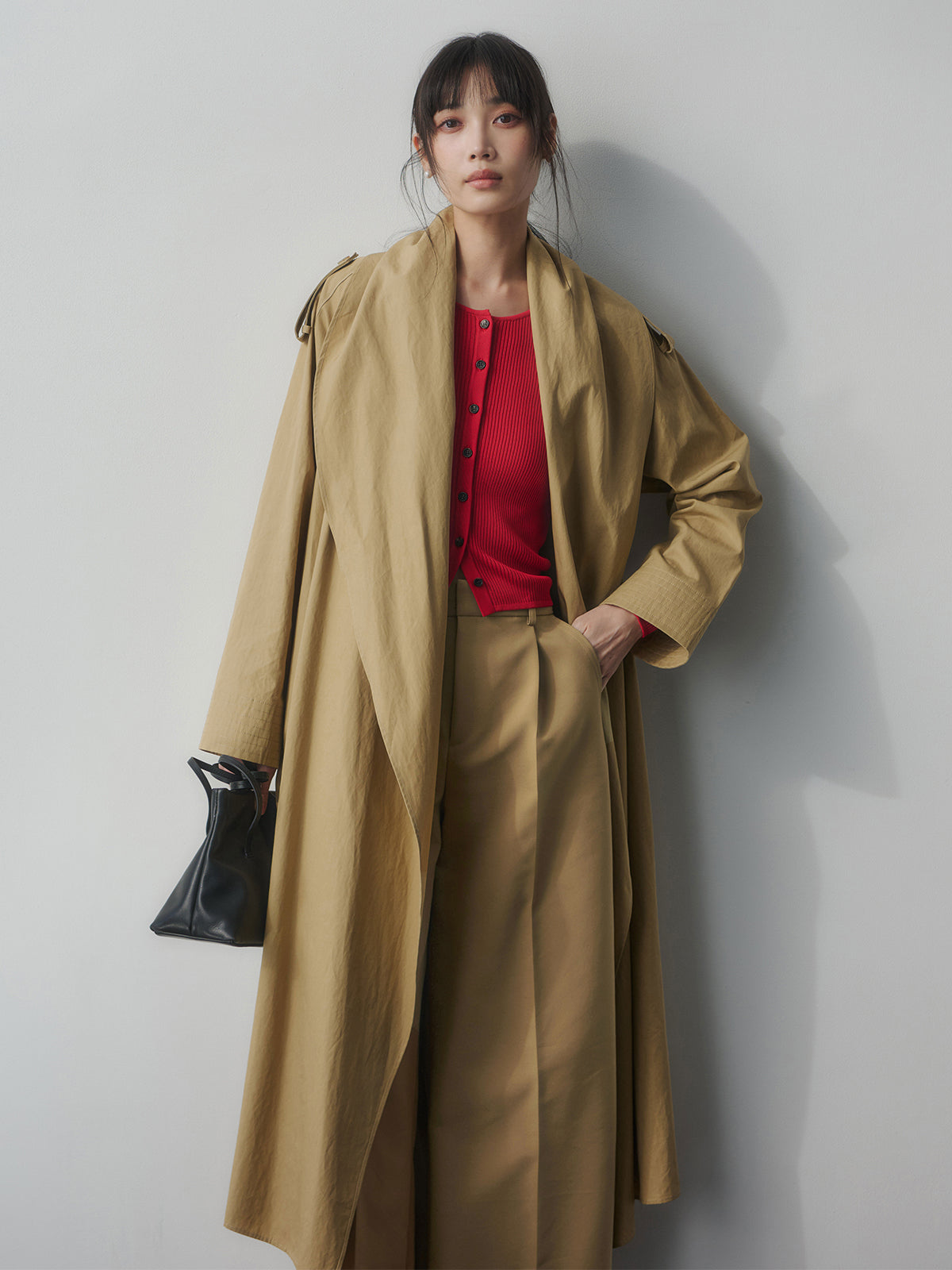 コットンクロスワイドパンツ