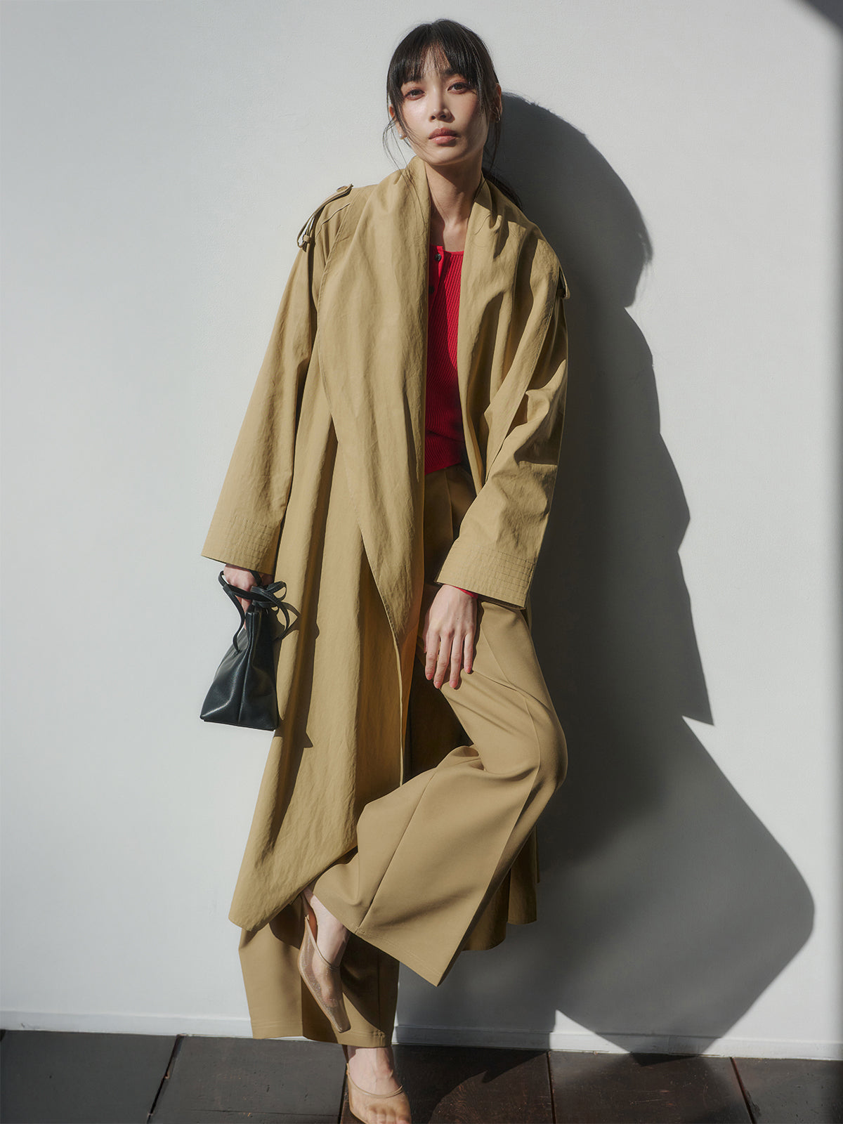 コットンクロスワイドパンツ