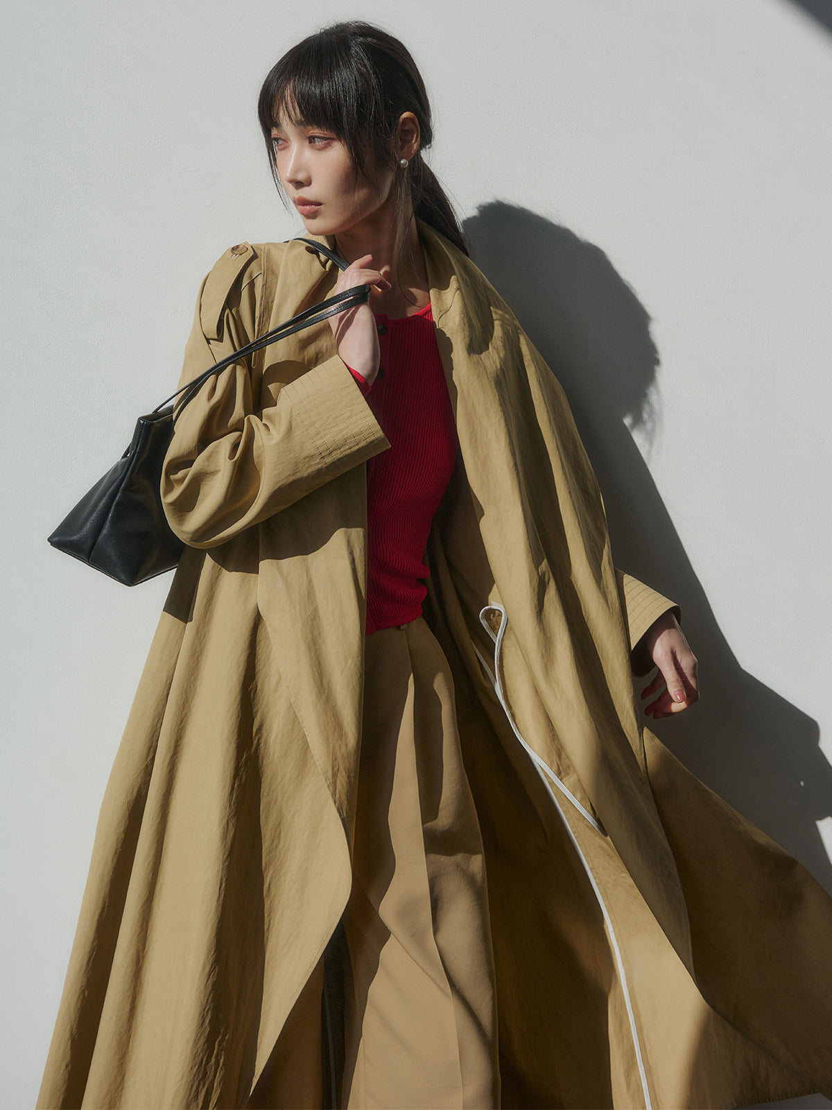 ボリュームショールカラーコート