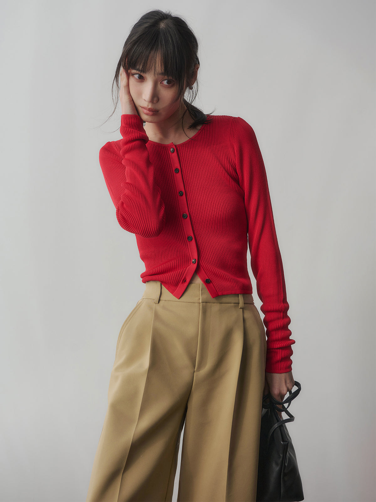 コットンクロスワイドパンツ