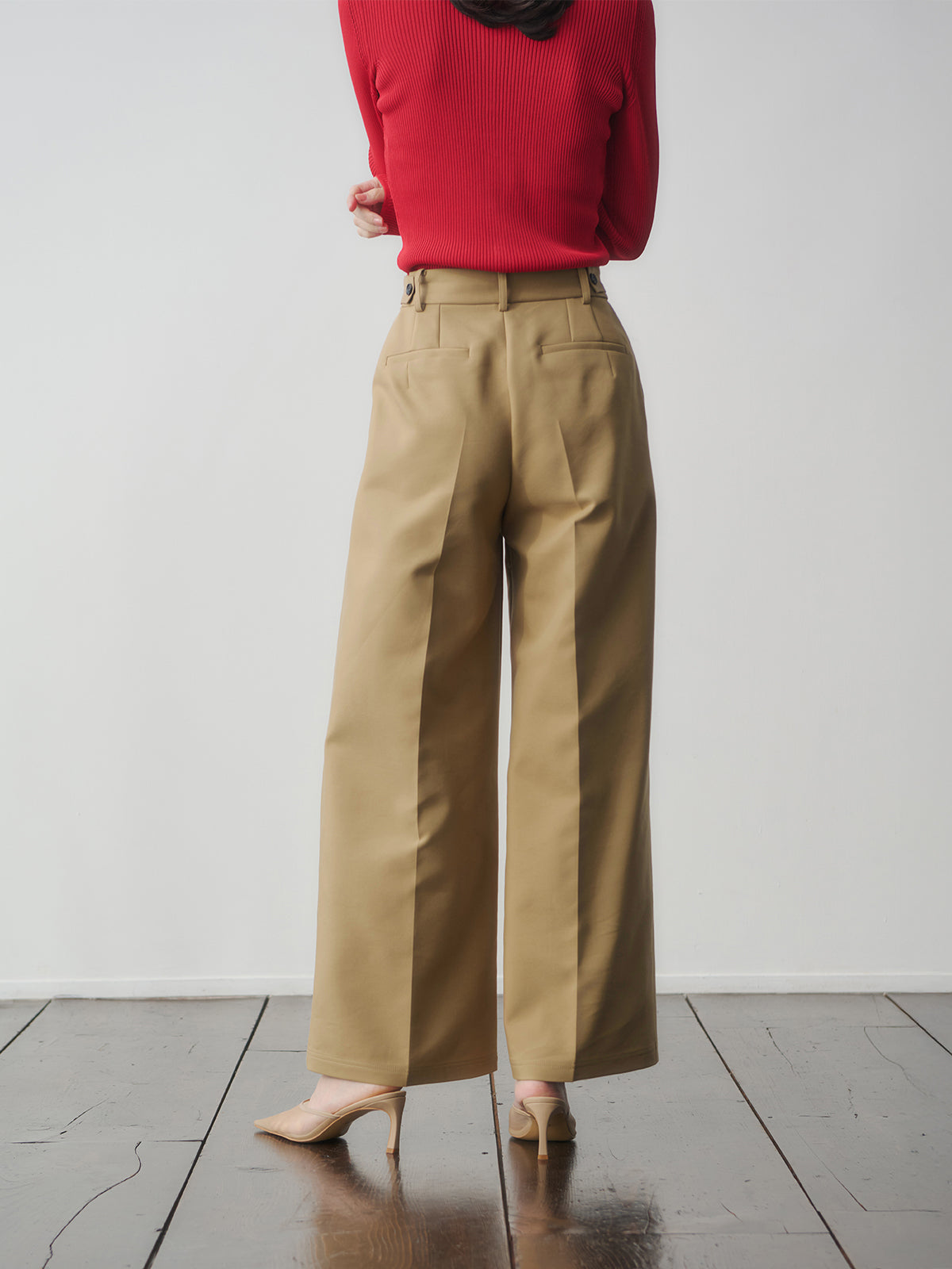 コットンクロスワイドパンツ