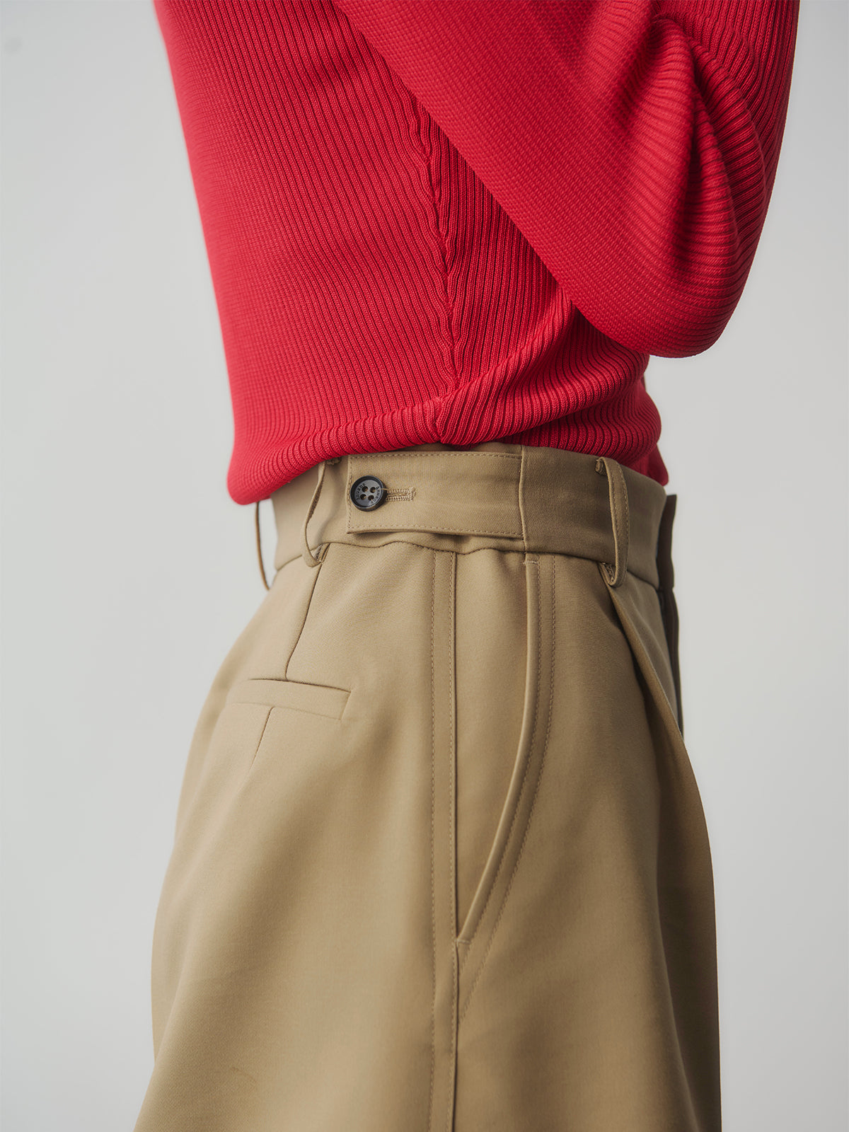 コットンクロスワイドパンツ