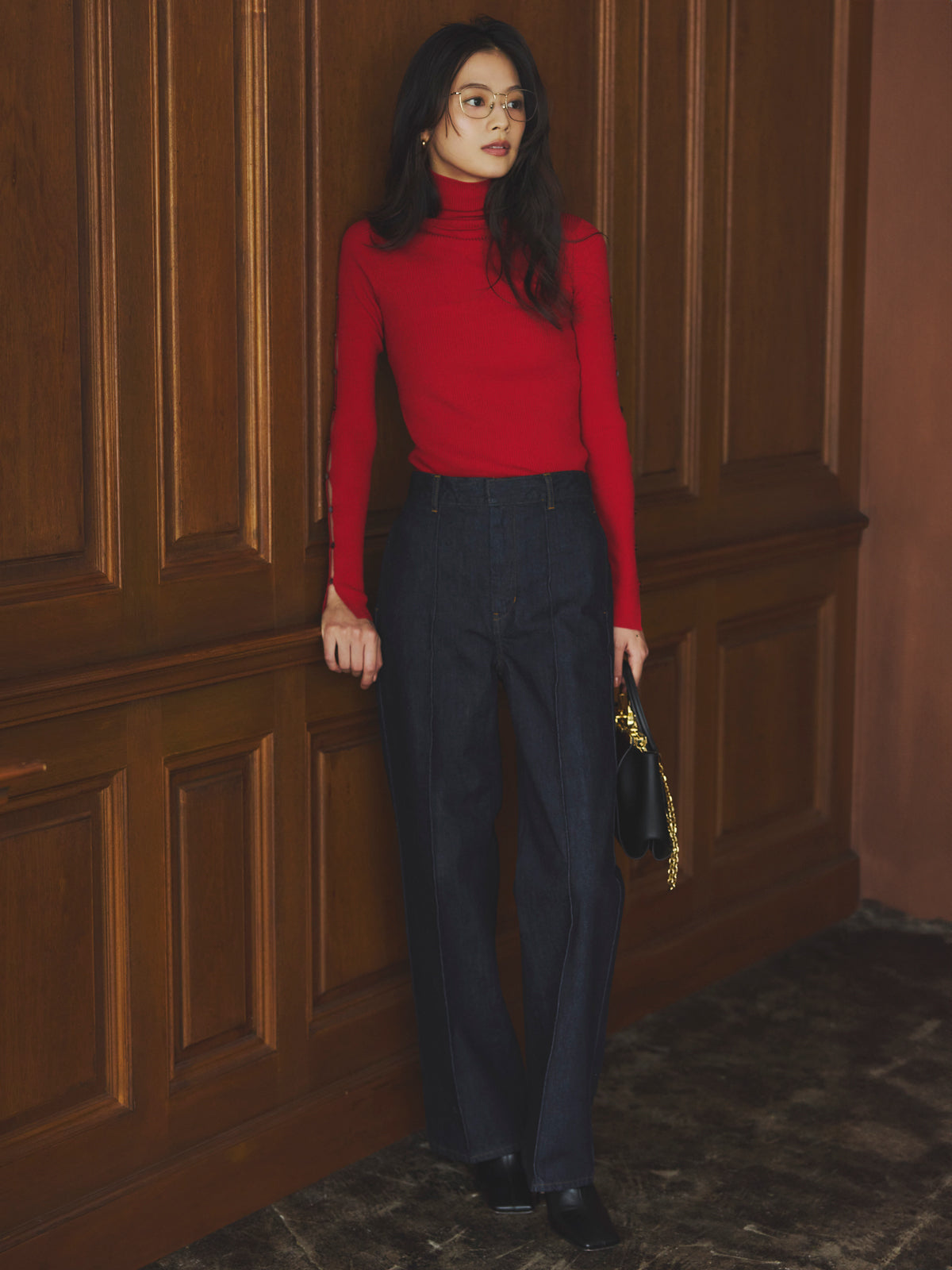 スリムフィットストレートデニム