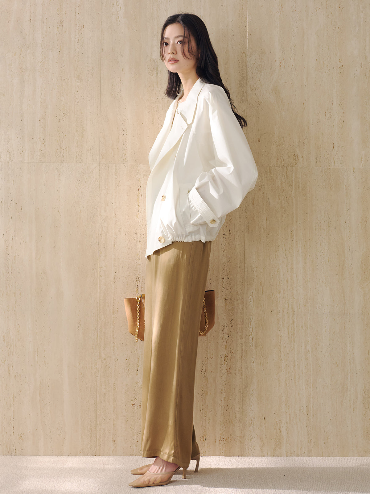 ライトトレンチミドルブルゾン