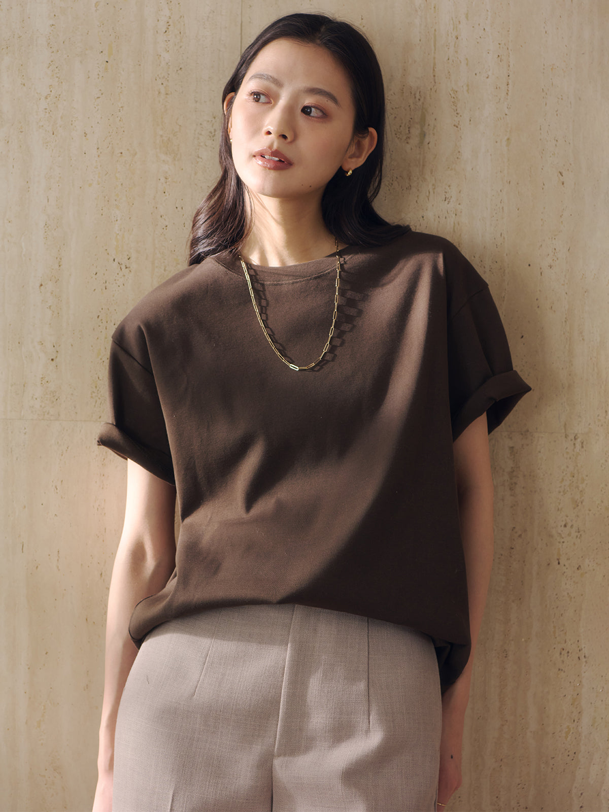 Model:172cm COLOR:KHAKI BROWN SIZE:F