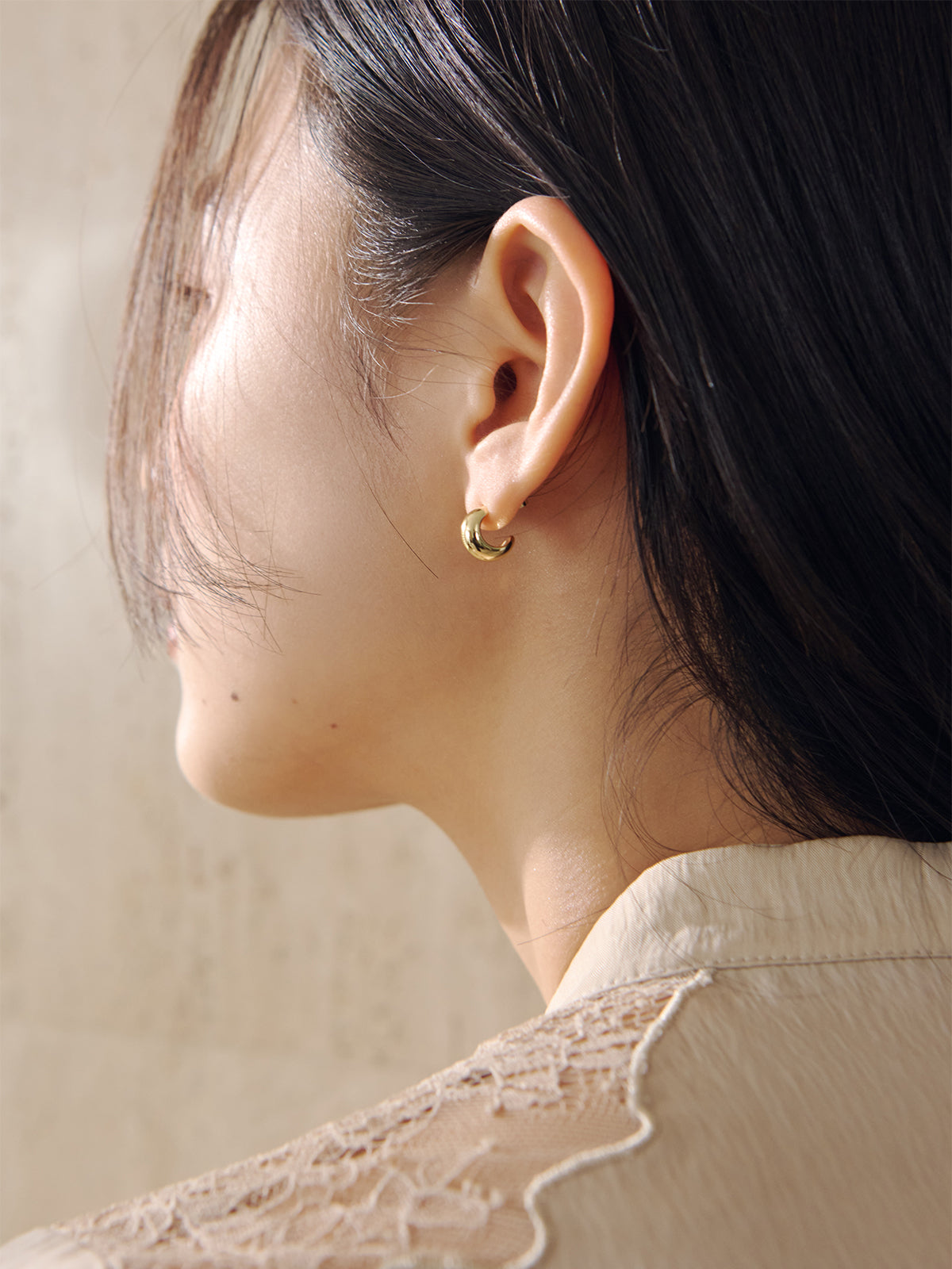 SLV925 ムーンフープピアス small