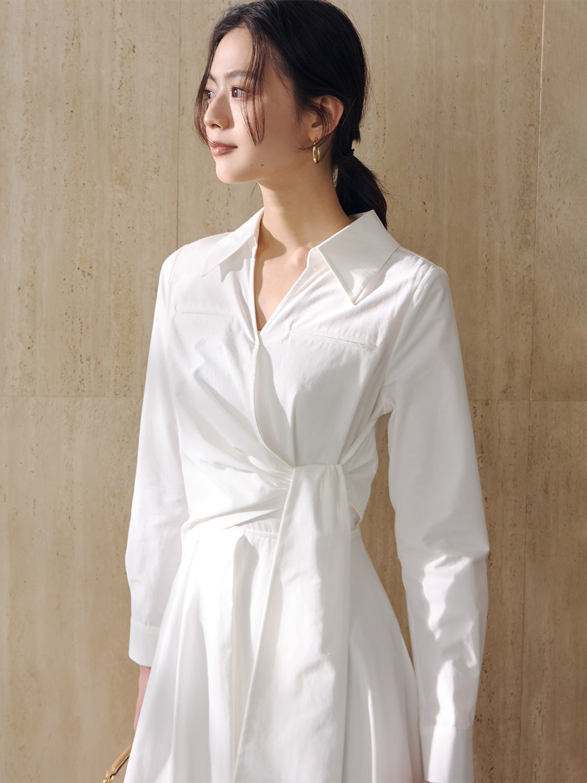 カシュクールシャツワンピース