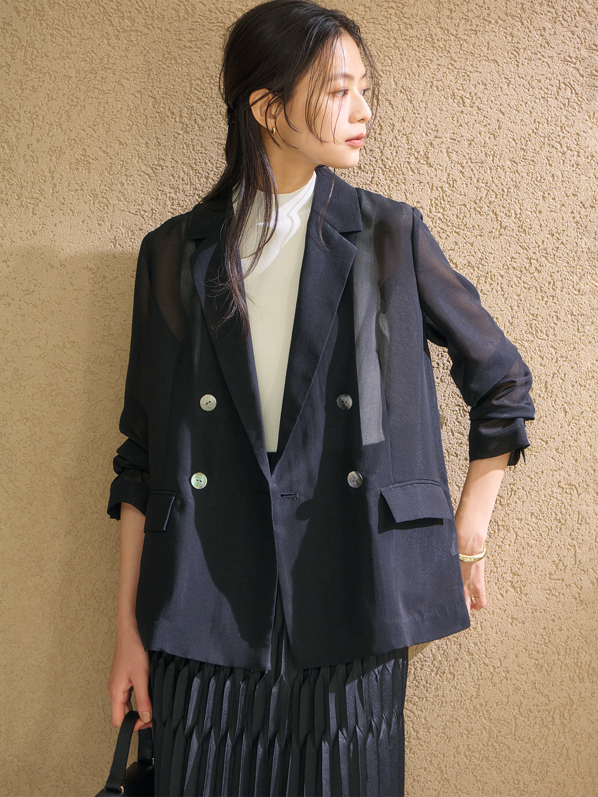 シアーテーラードジャケット
