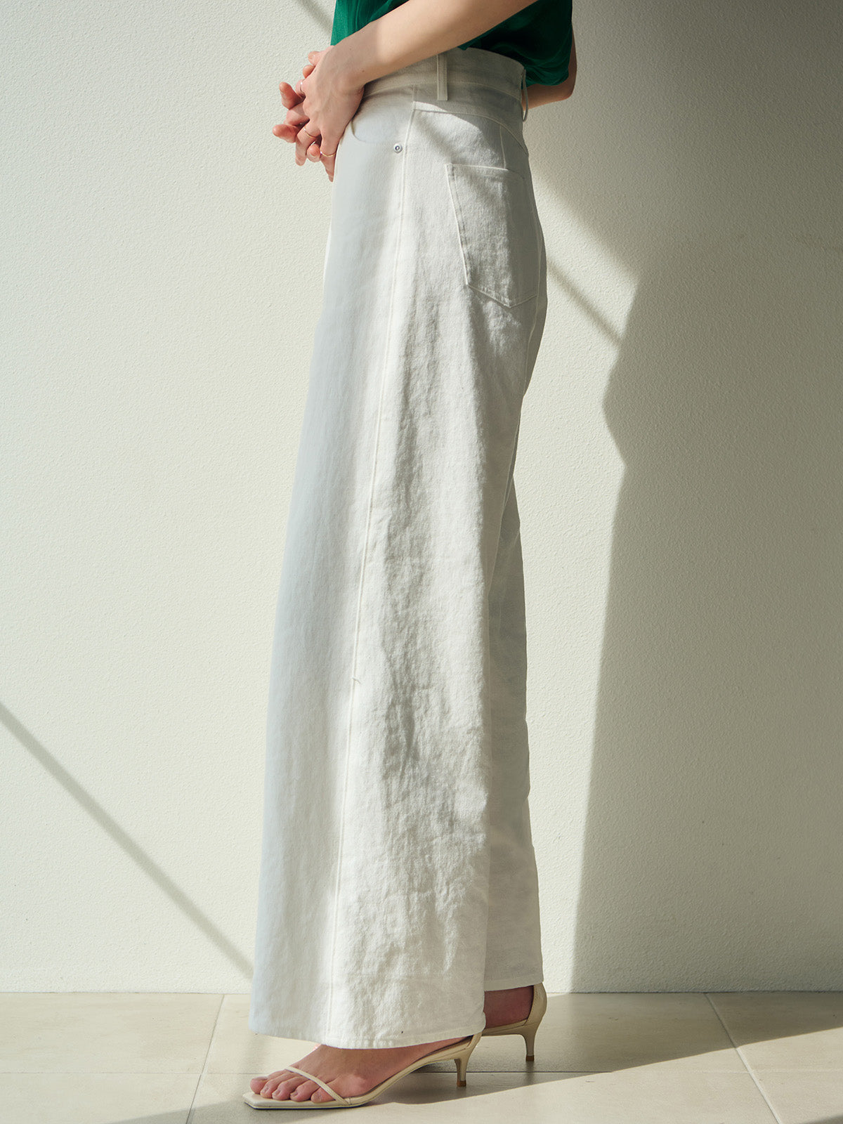 High-Waist Linen Wide Pants