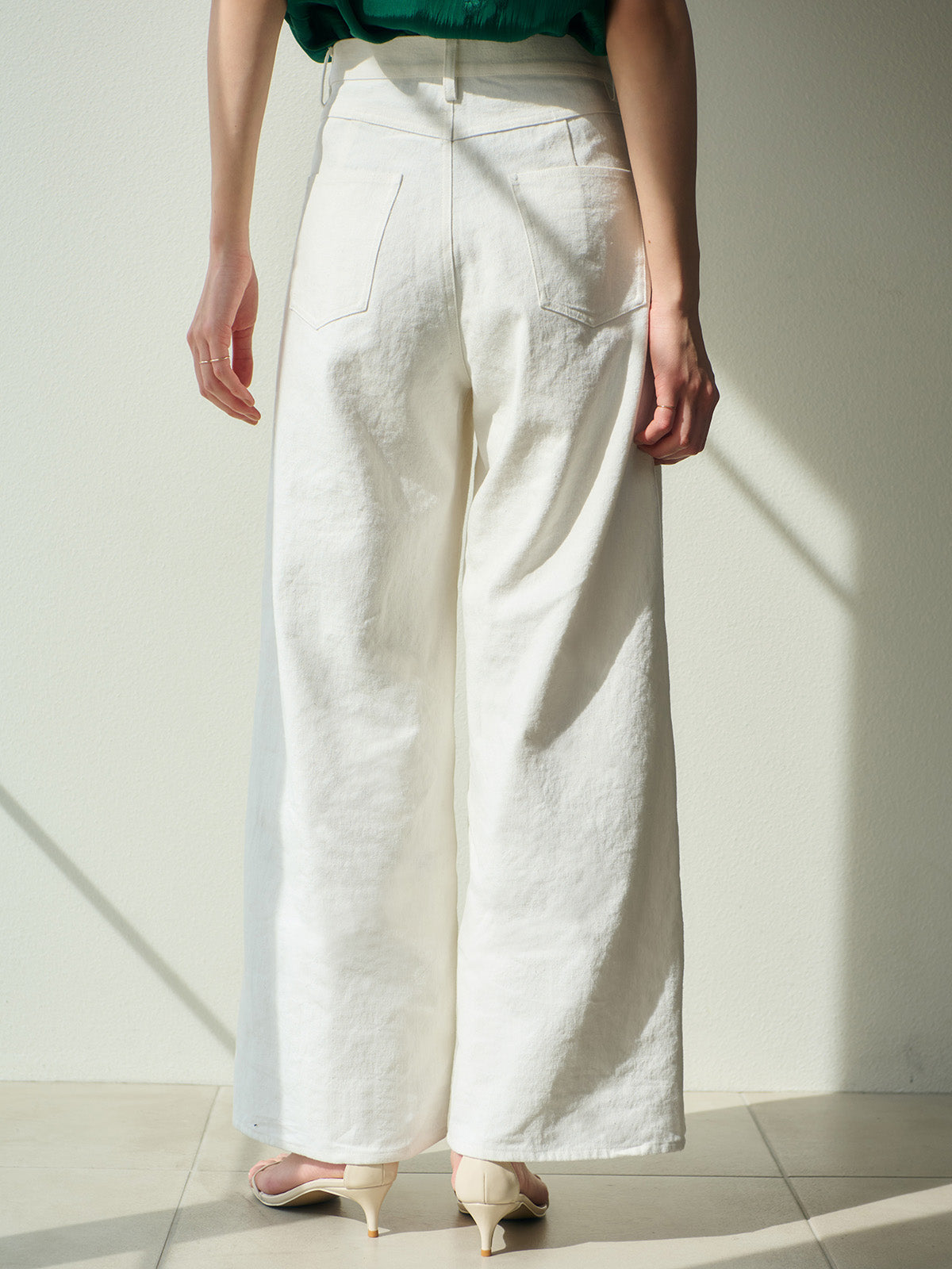 High-Waist Linen Wide Pants