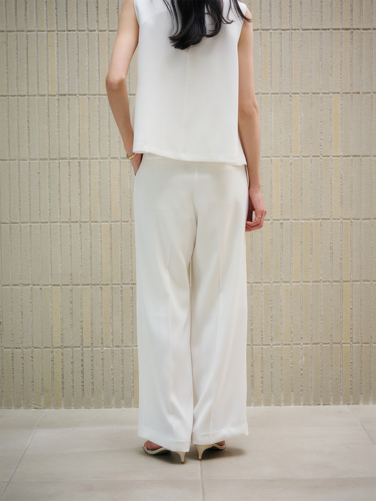 ダブルサテンストレートパンツ