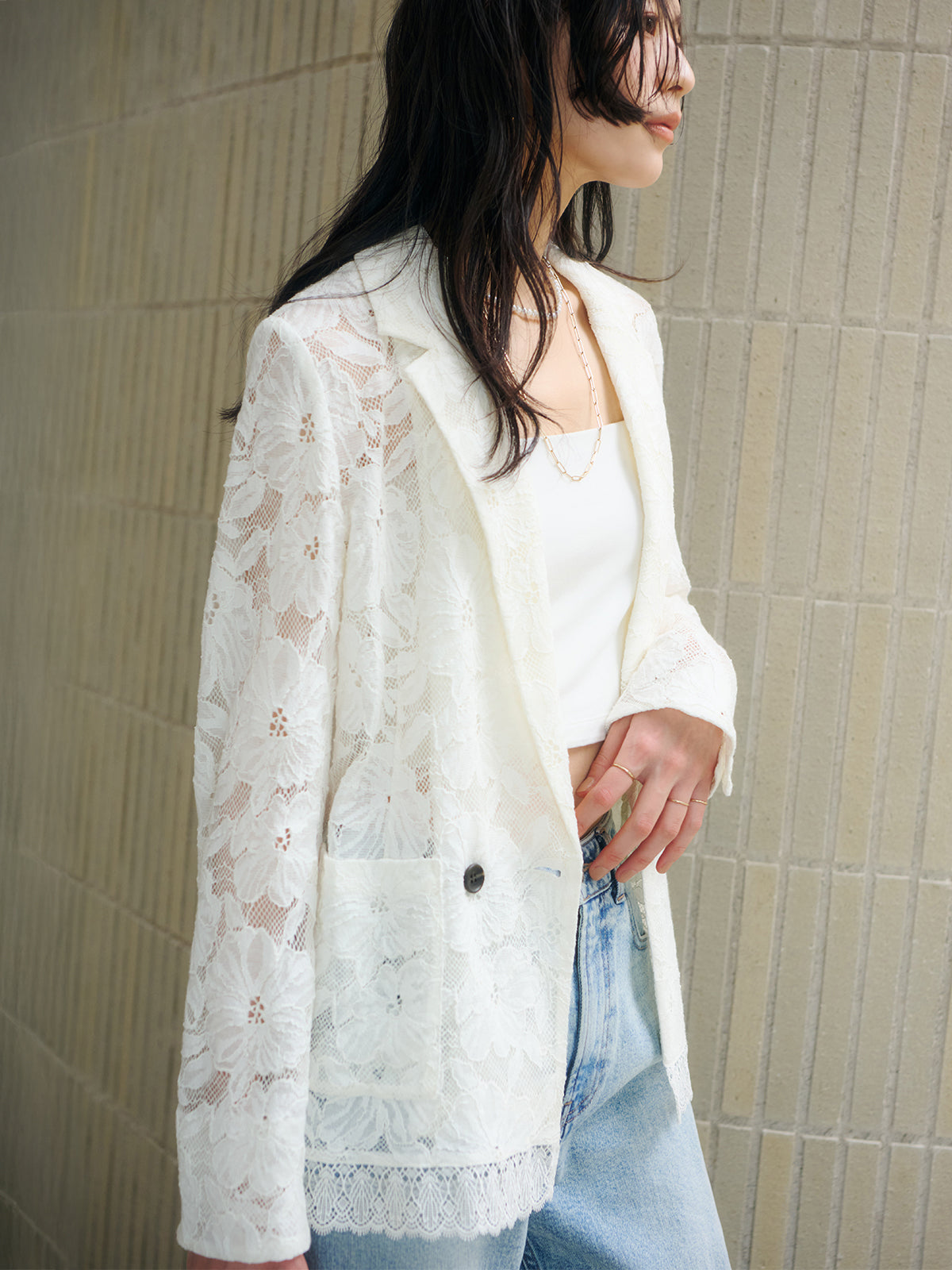 オーナメントレースダブルジャケット